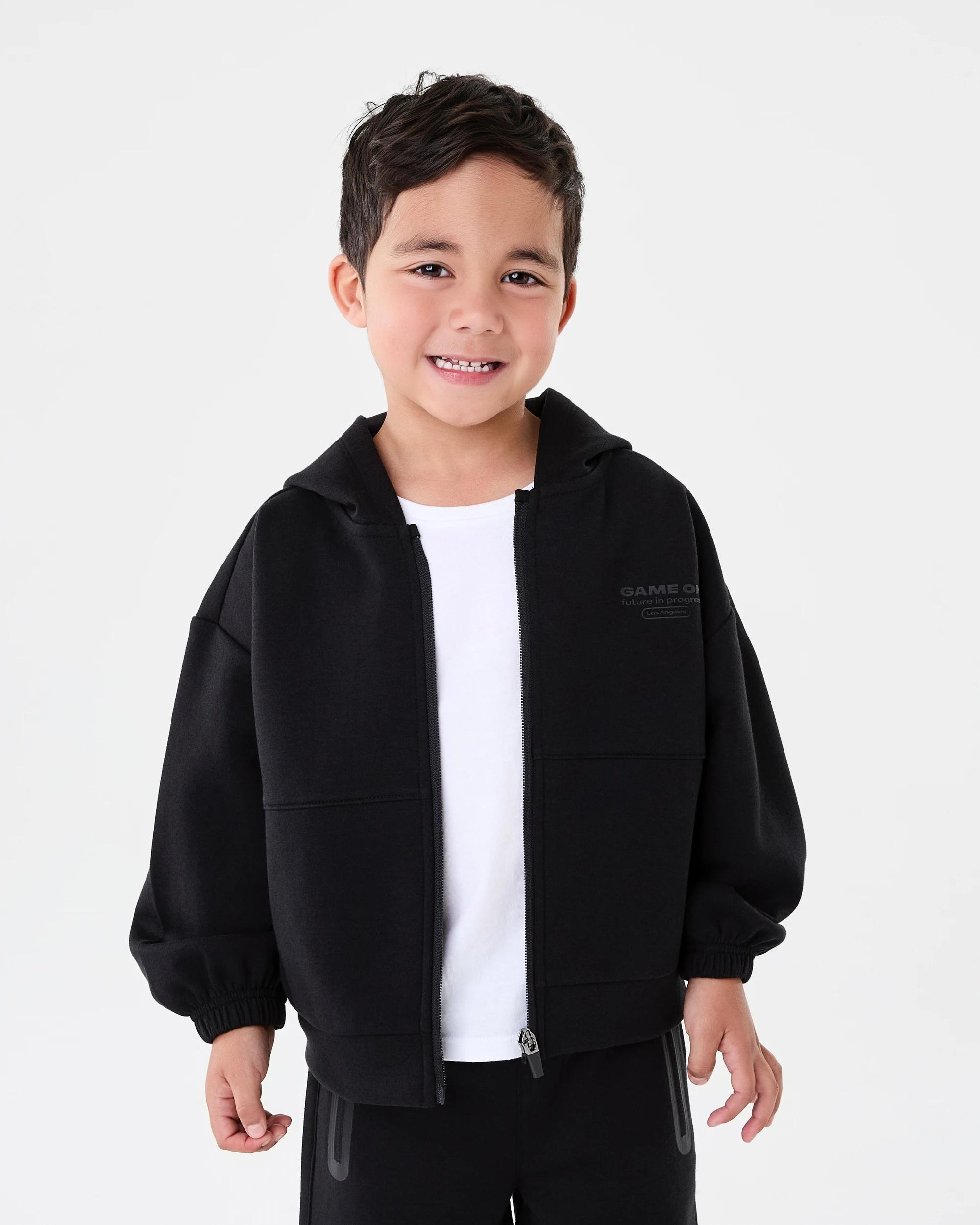 1 Zip Through Hoodie Black, 1 of 10
