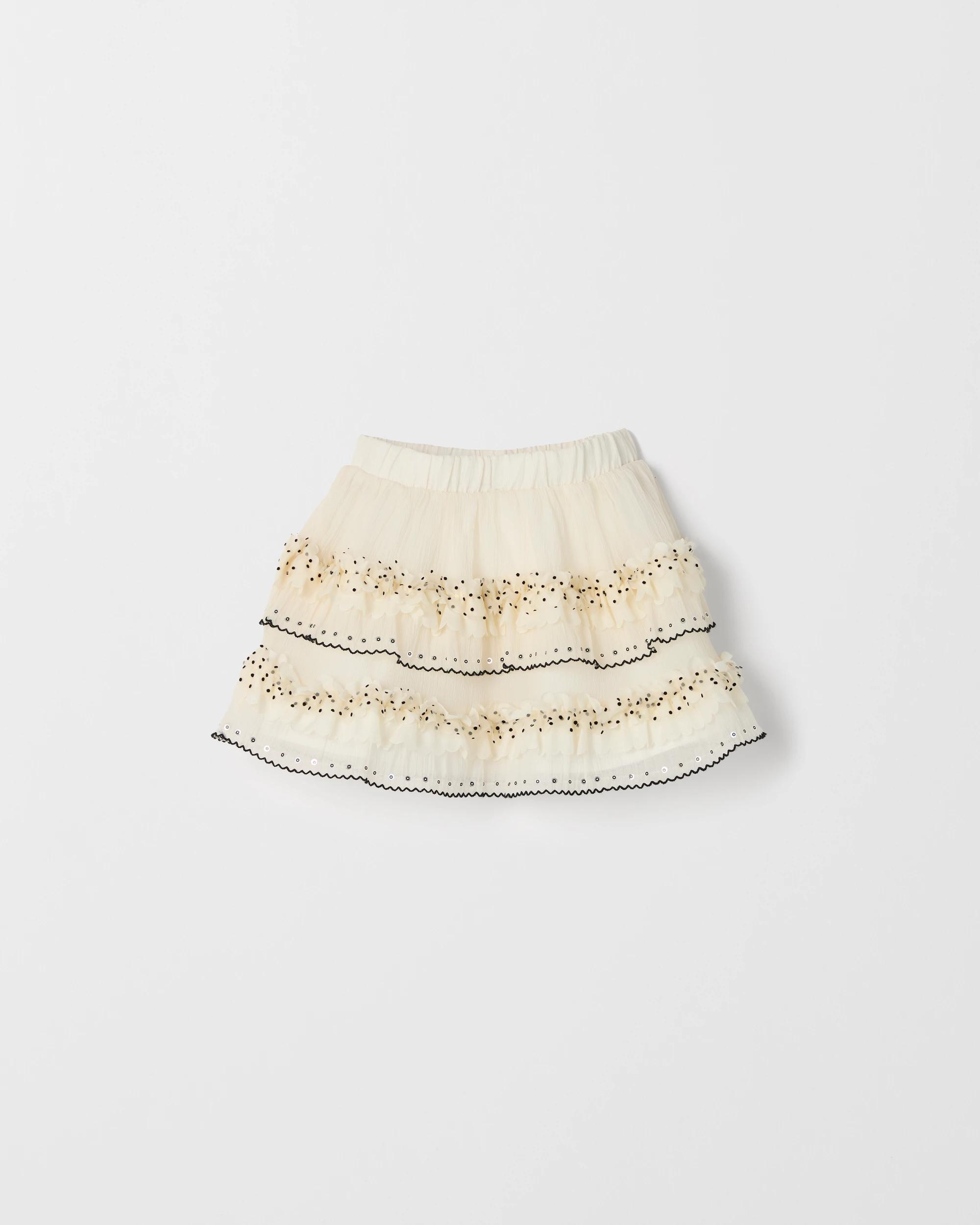 6 Target Kids Sequin Tulle Occasional Party Rara Skirt CREAM, 6 of 7