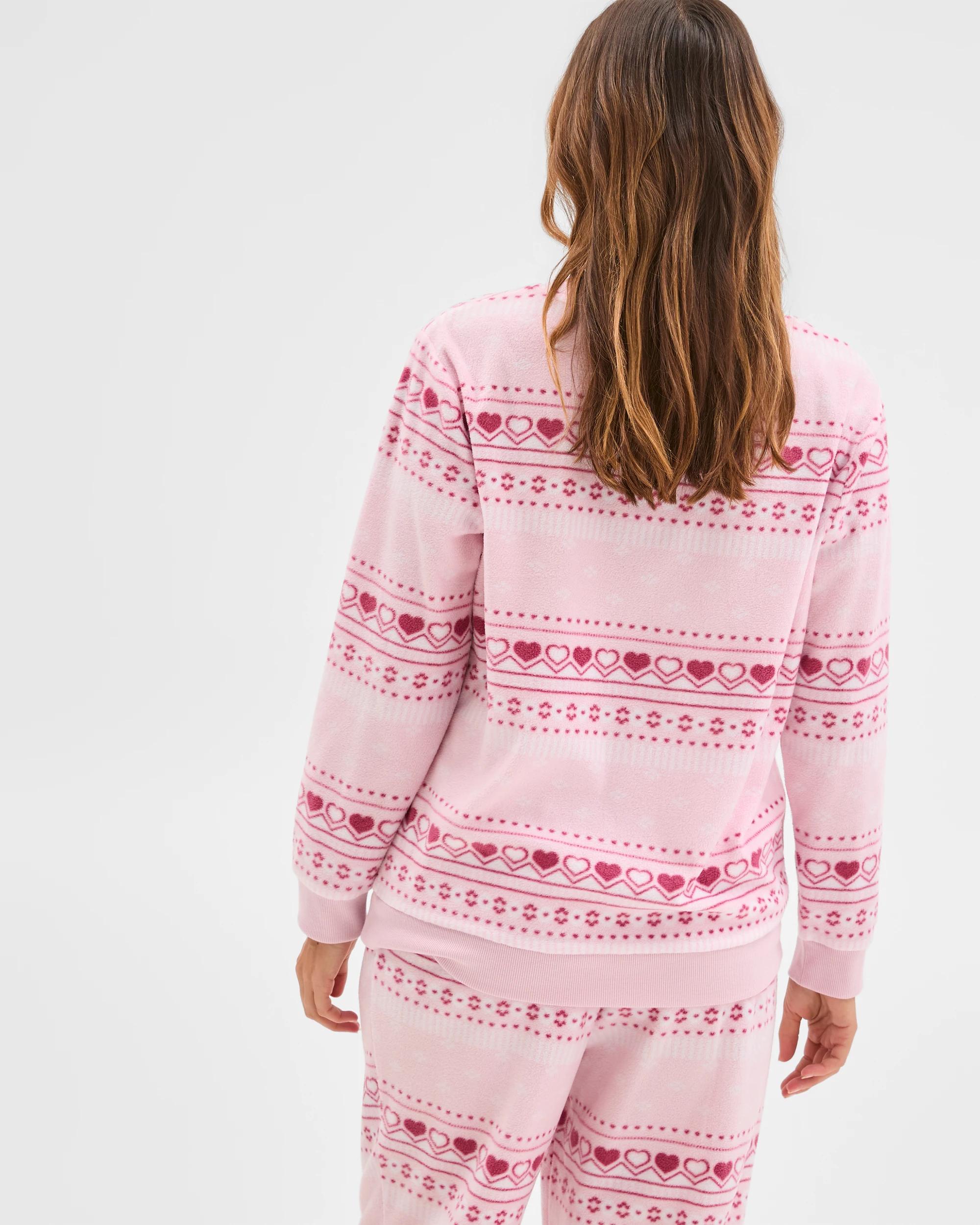 4 Target Woman Micro Fleece Long Sleeve Pyjama Top FAIRISLE PINK, 4 of 7
