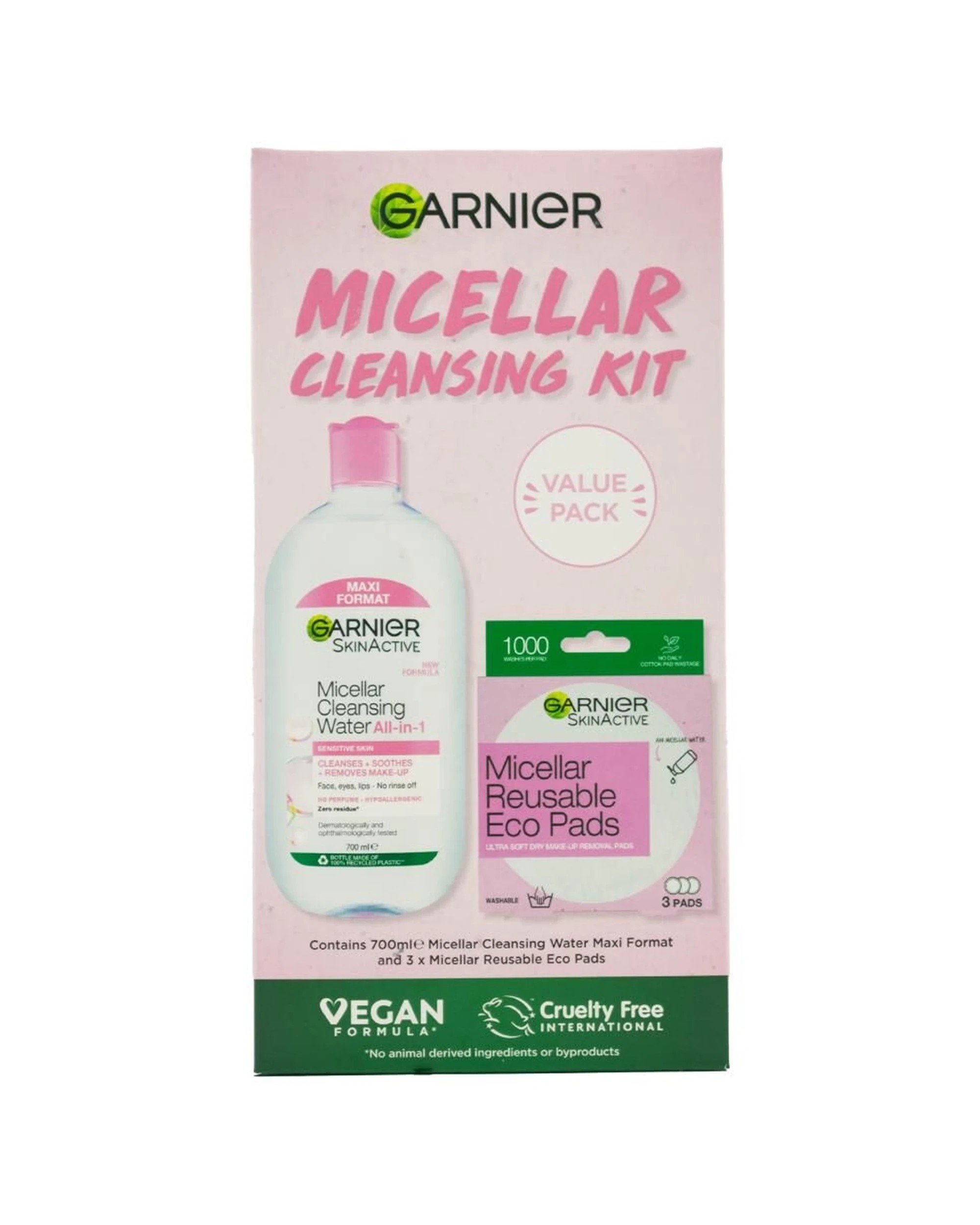 2 Garnier 2x 4pc Micellar Cleansing Water & Eco Pads Kit Value Pack - Multi, 2 of 5