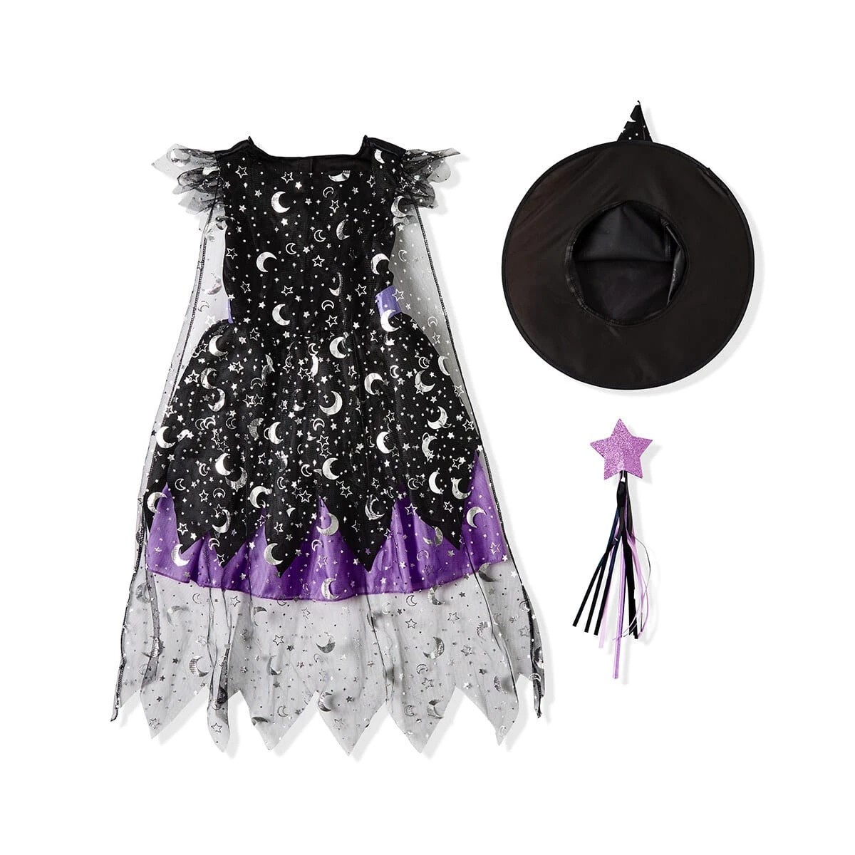 9 3 Piece Deluxe Star Witch Costume - Ages 4-6, 9 of 10
