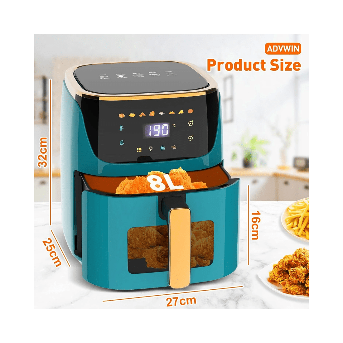 7 Advwin Air Fryer 8l Xxl Led Fryers Oven Airfryer Healthy Cooker Free Oil Kitchen, 7 of 7
