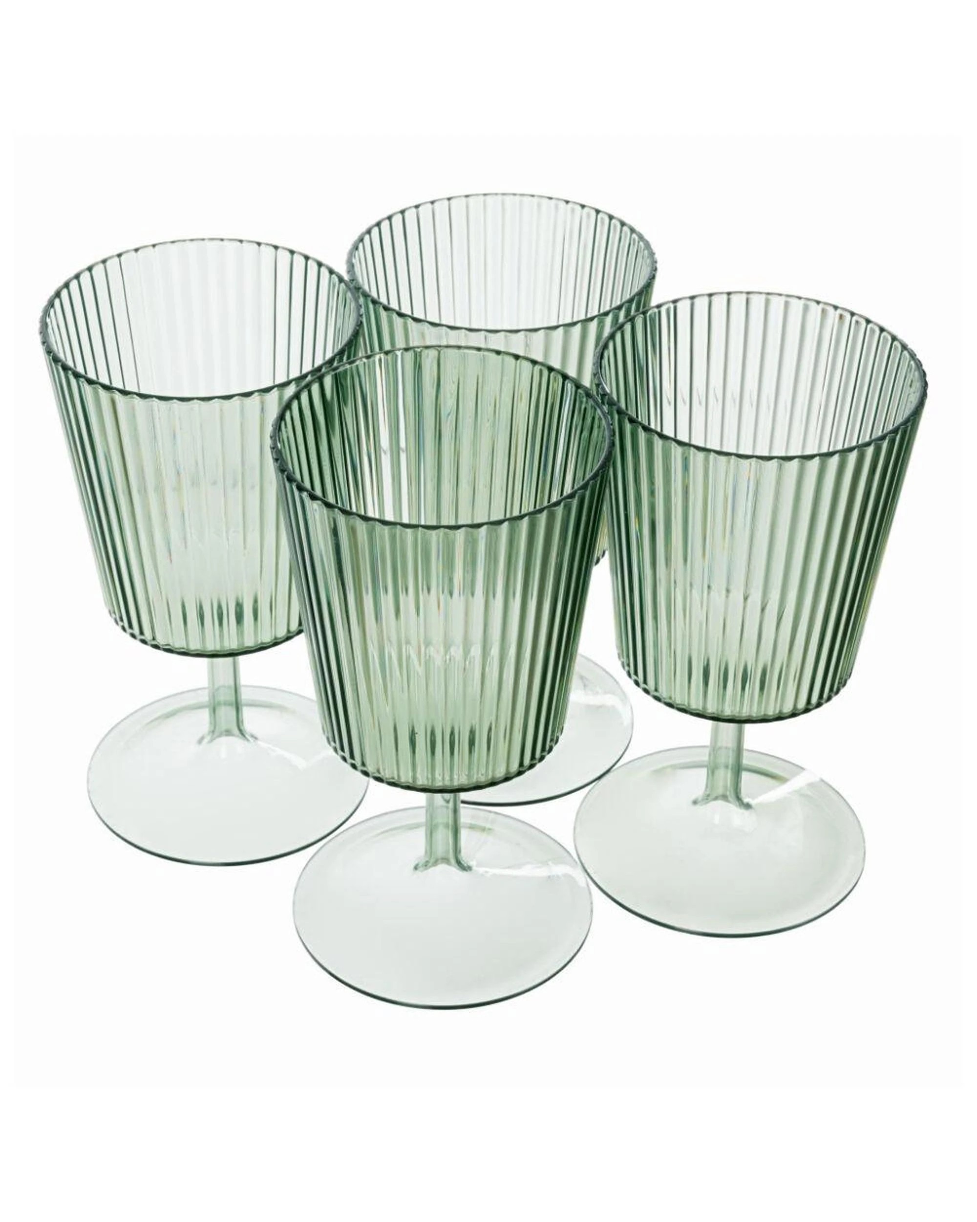 3 Davis & Waddell Saltara Plastic Wine Glasses 300ml Green Set of 4 - Green, 3 of 7