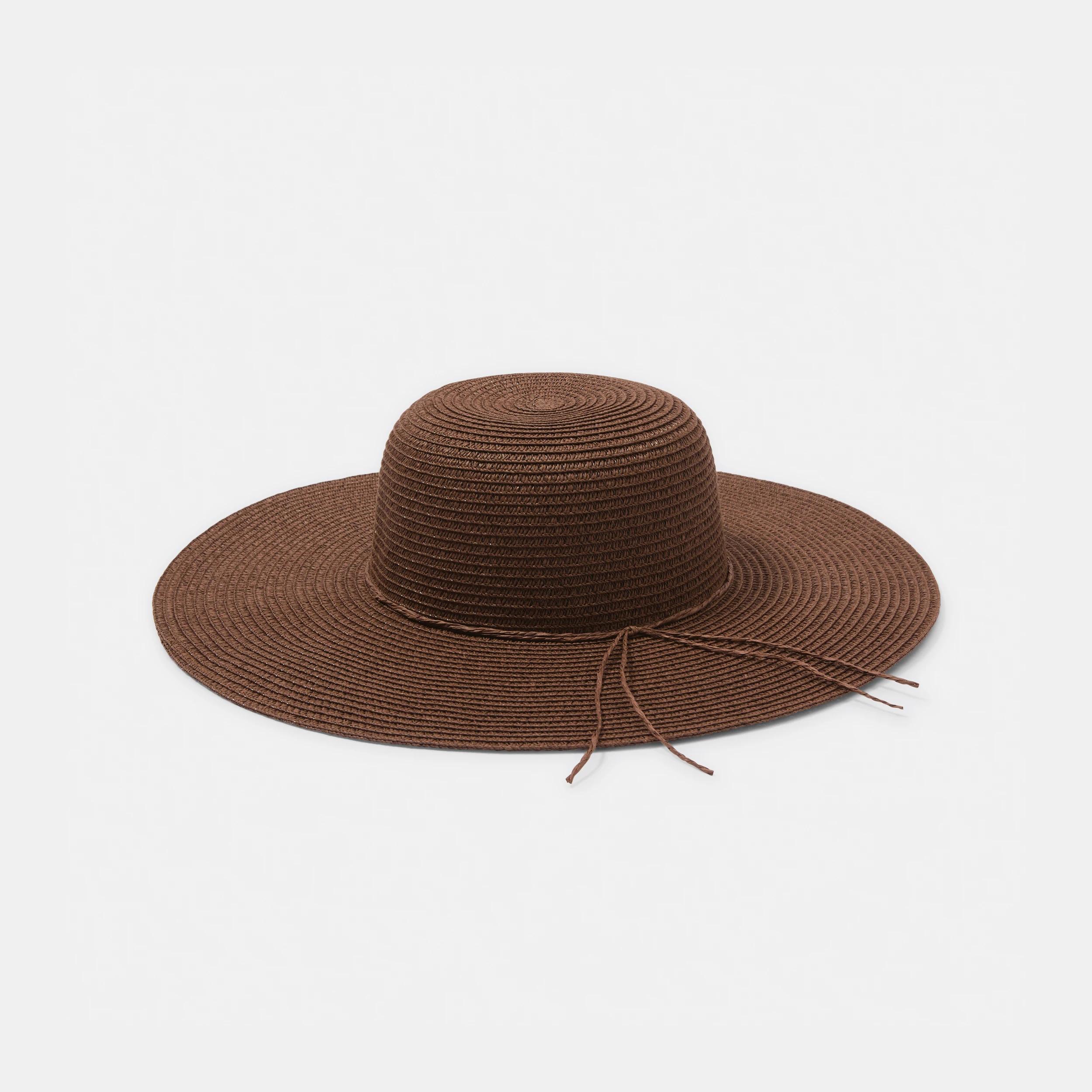 1 Basic Wide Brim Hat Brown, 1 of 3