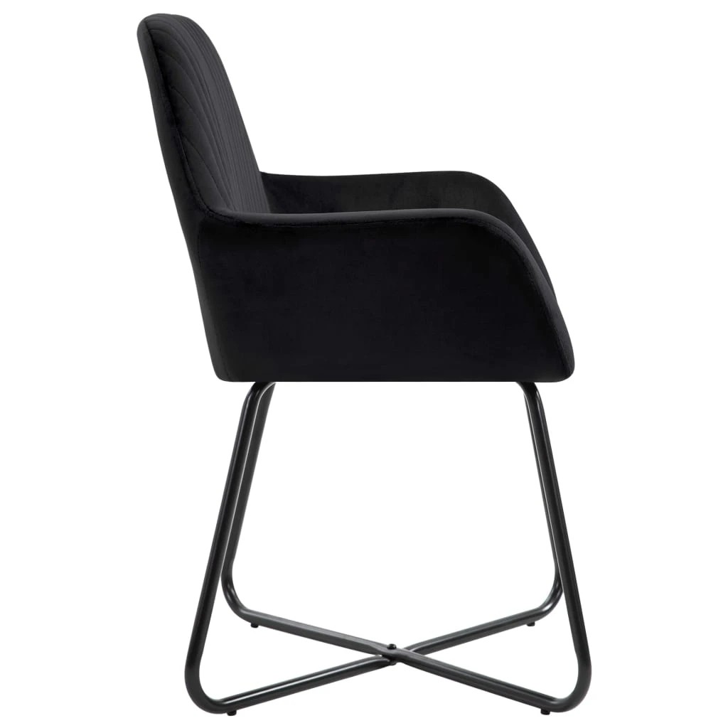 2 vidaXL Dining Chairs 6 Pcs Velvet - Black, 2 of 6