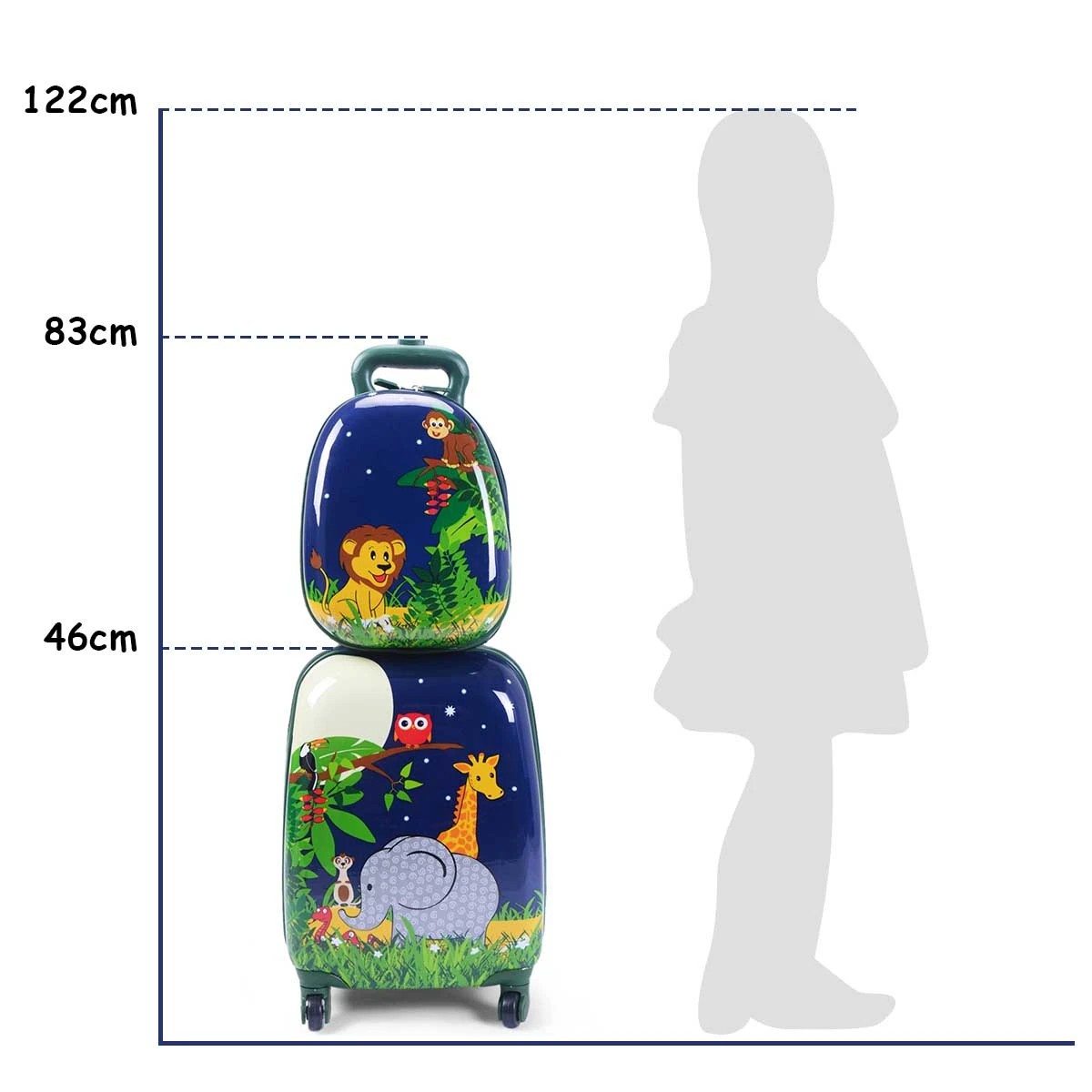 1 Costway 2PCS Kids Luggage Set Travel Suitcase Backpack Set, 1 of 2
