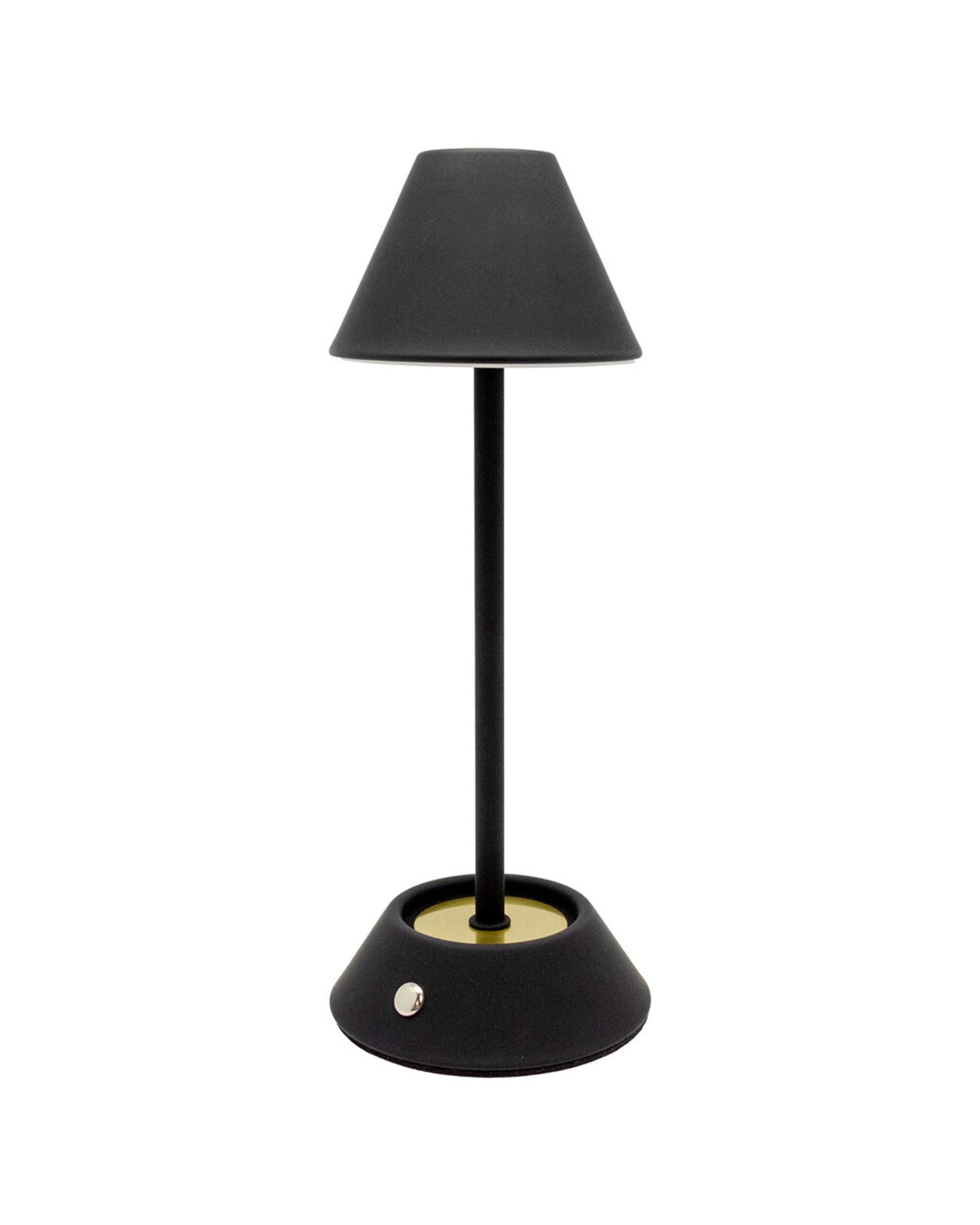 1 BOYLE Rechargeable LED Table Lamp Cone Shade Adjustable Lighting Battery - Black, 1 of 8