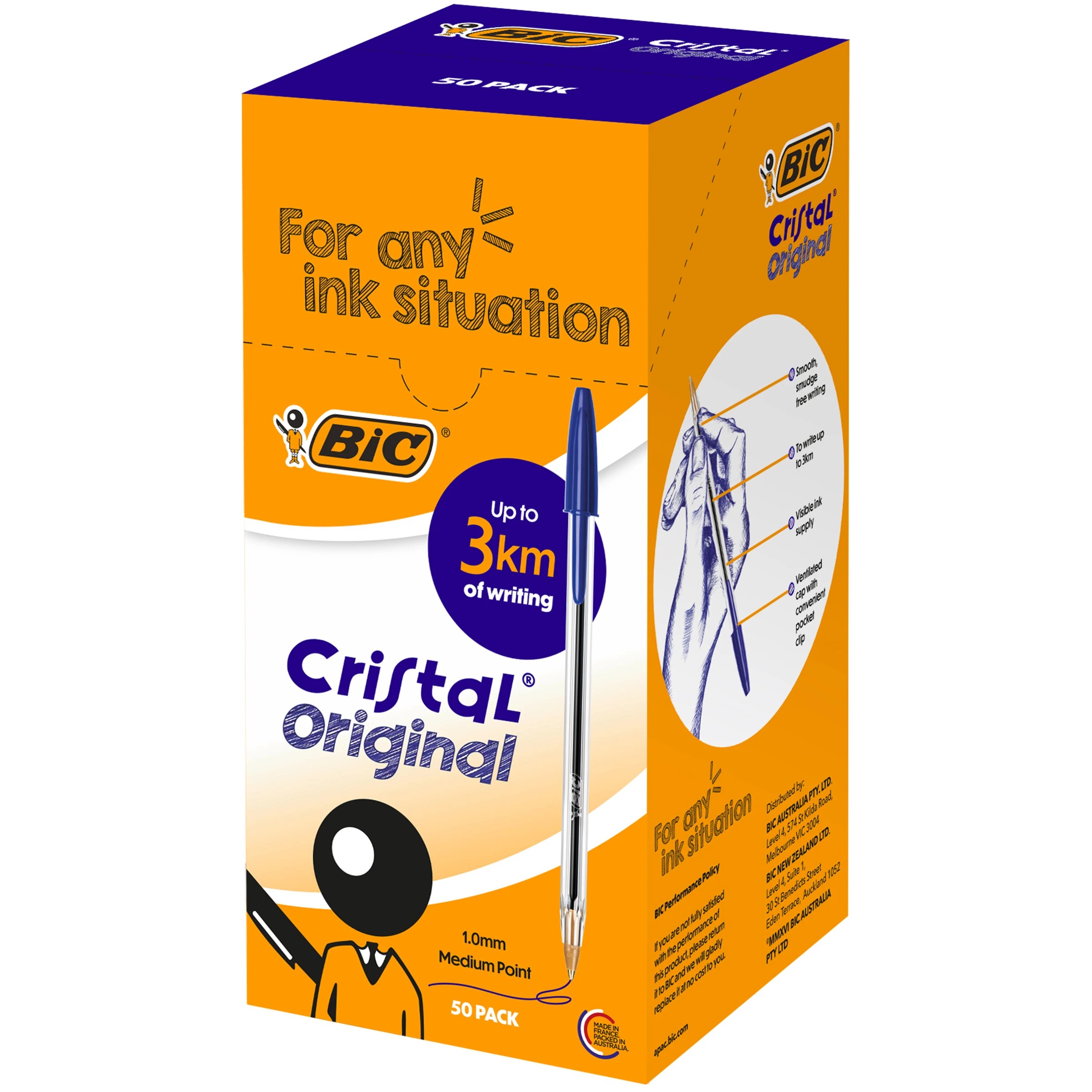 1 50 Pack BIC Cristal Original Ballpoint Pens - Blue, 1 of 5