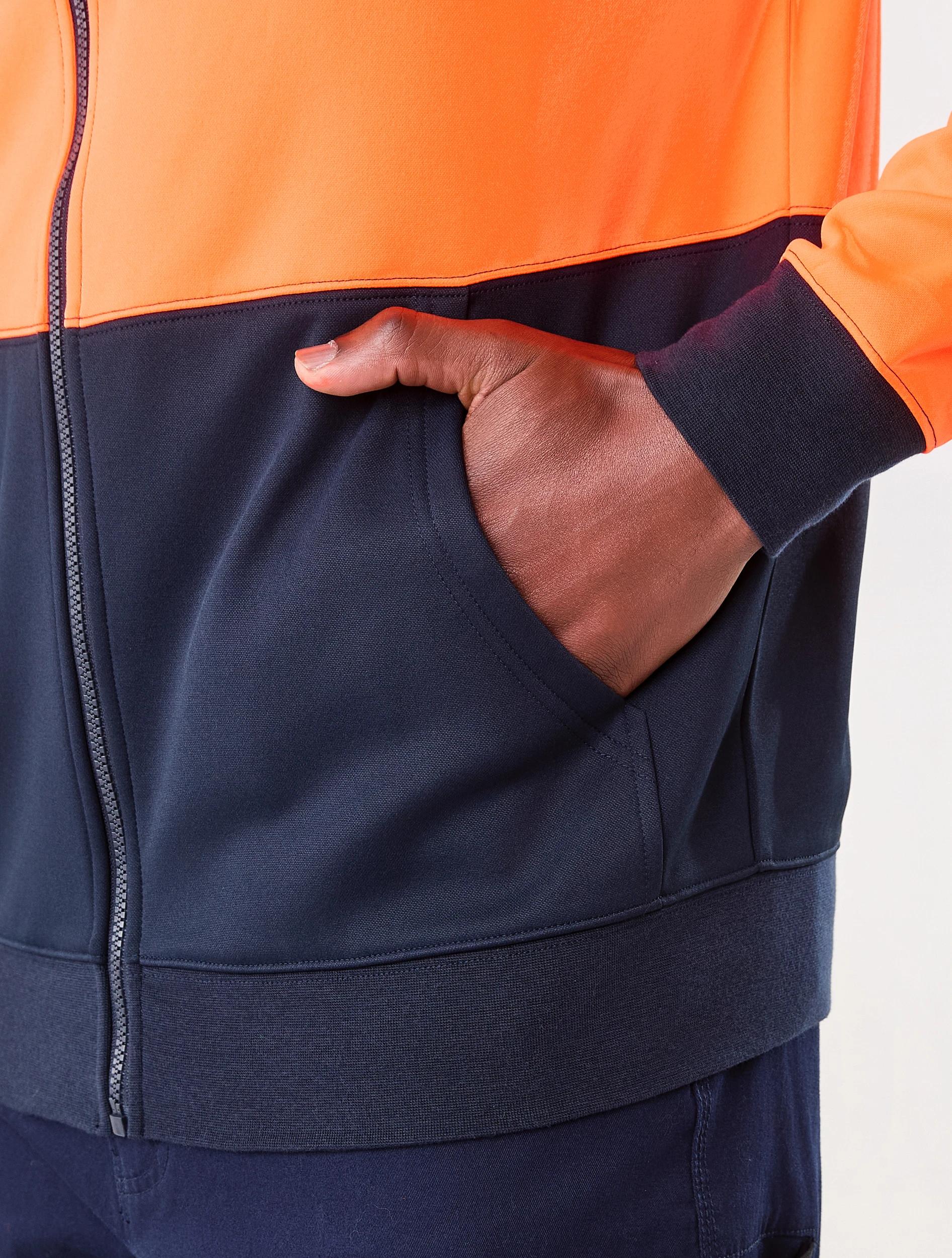 6 Workwear Hi-Visibility Zip Through Hoodie Orange, 6 of 6