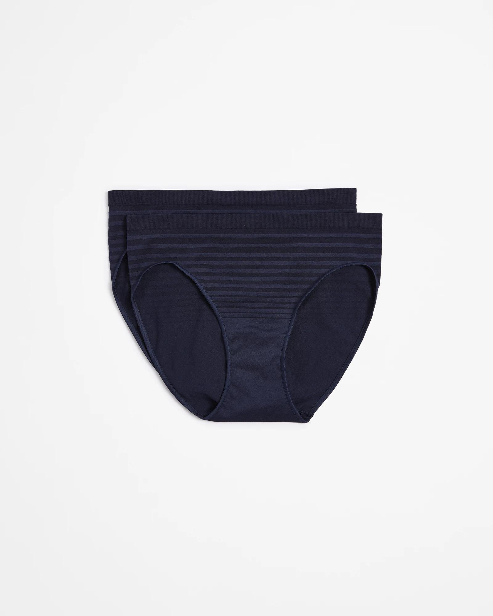 1 Target Woman 2-pack Matte And Shine High-cut Briefs, Seamfree Recycled Nylon (crystal Mauve) NAVY BLAZER, 1 of 4