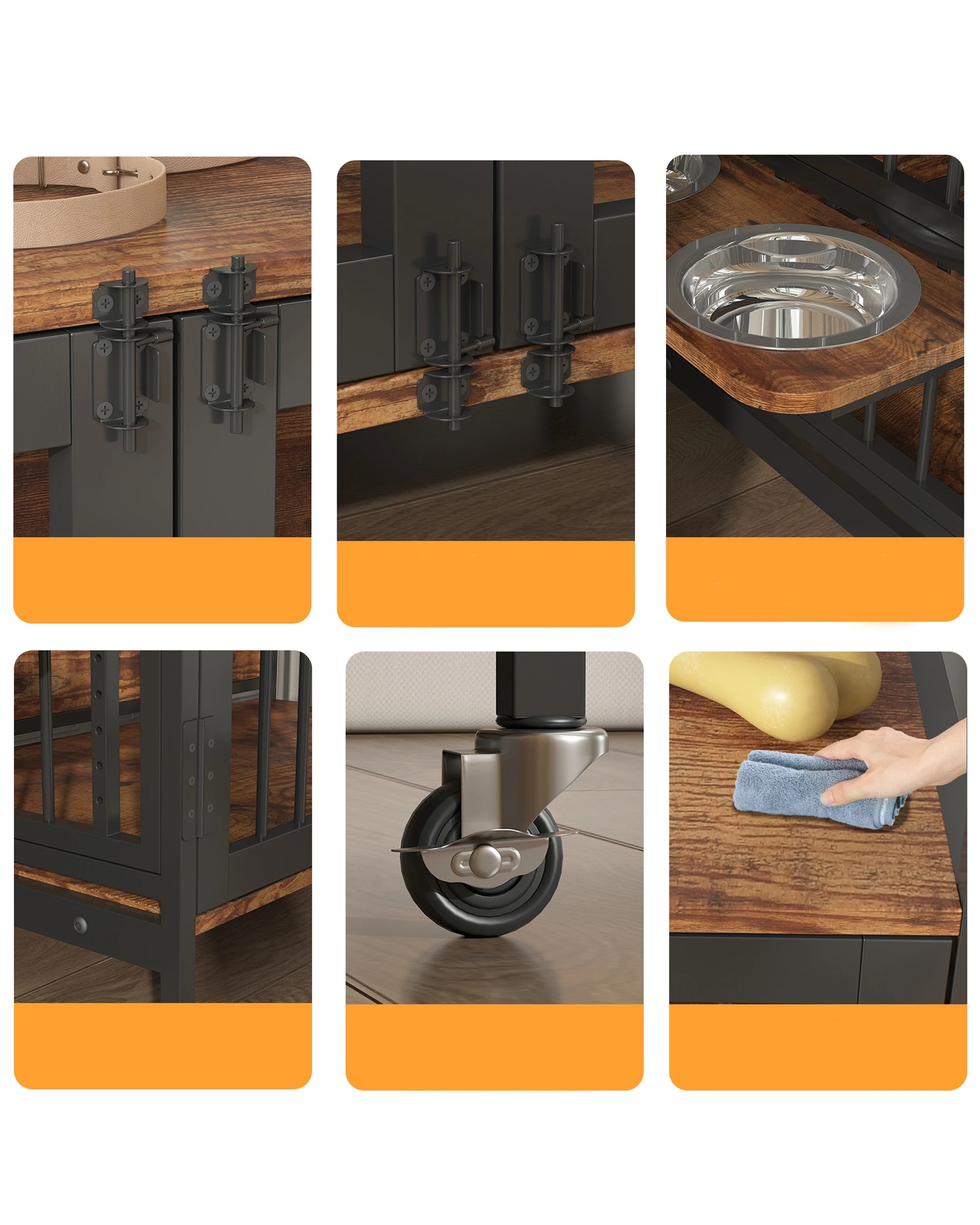 8 Advwin Dog Crate Furniture Heavy Duty Dog Cage Sturdy Dog Kennel, 8 of 9