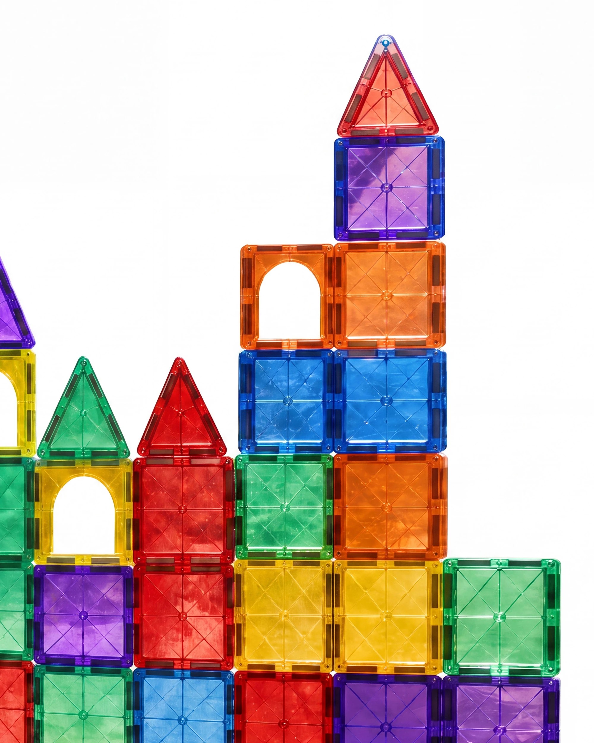 2 Playpals 60PCS Kids Magnetic Tiles Starter Set Educational Building Blocks Toys, 2 of 7