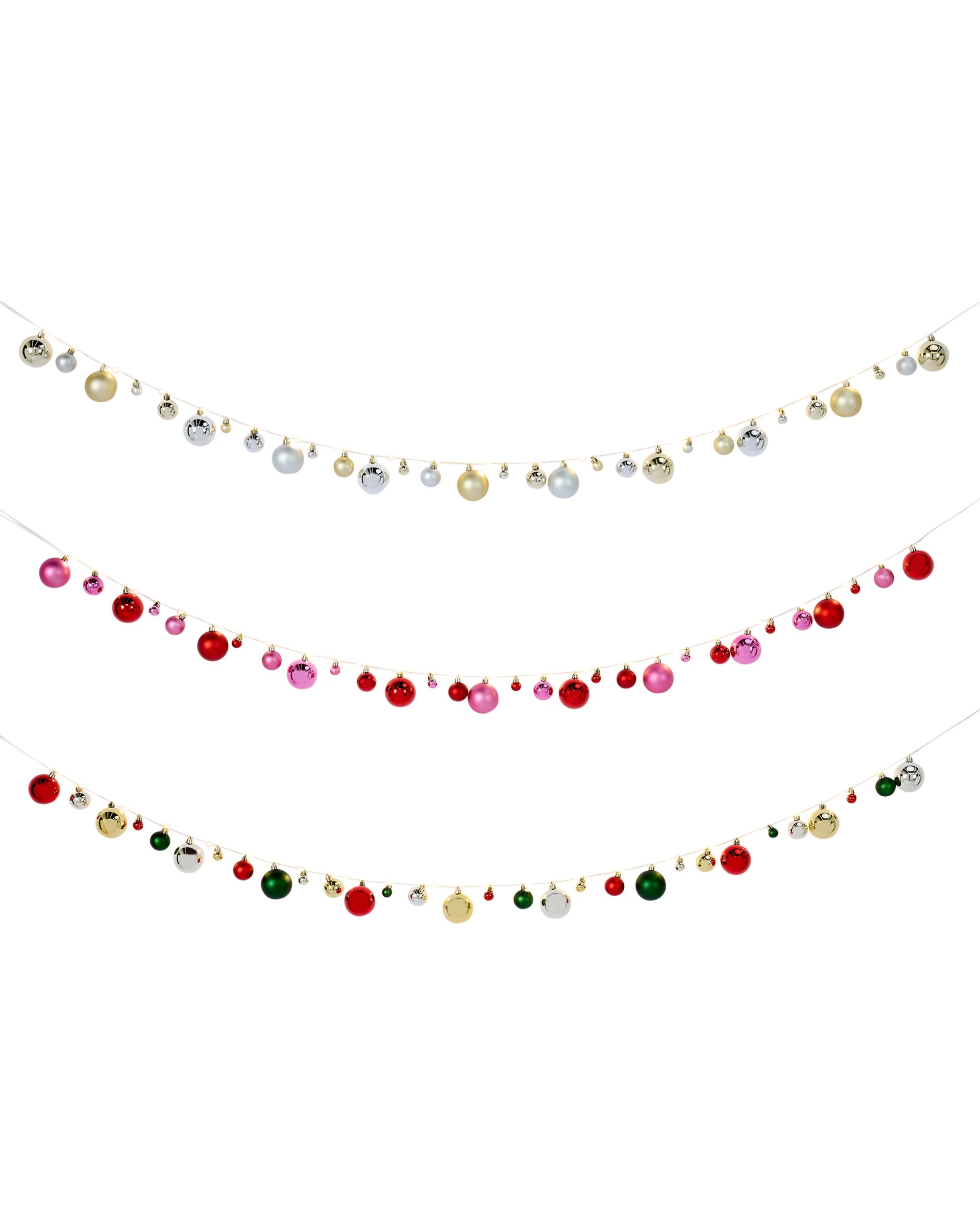 4 1.9m Battery Operated LED Light Up Bauble Garland - Assorted, 4 of 6