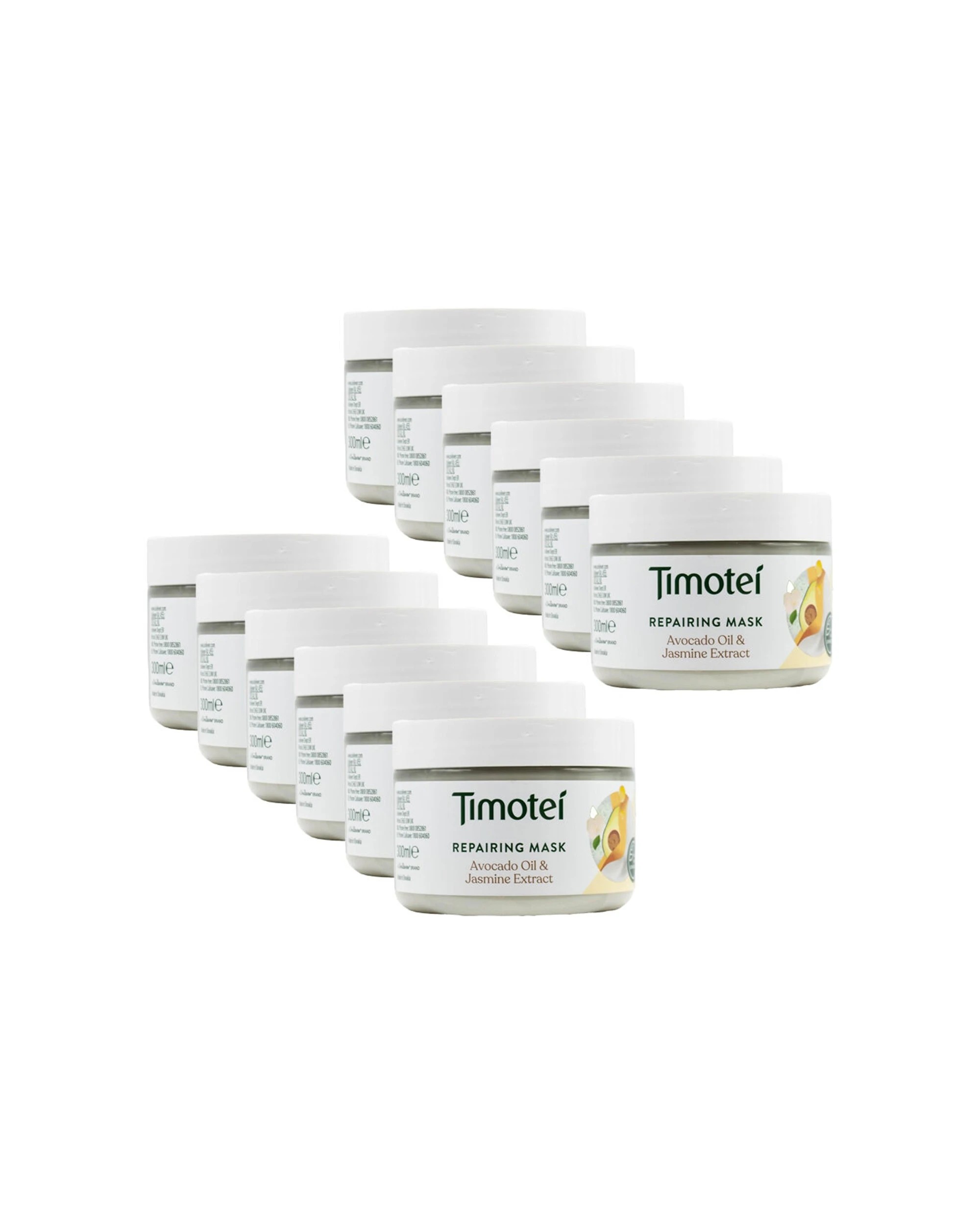 1 Timotei 12PK Timotei Repairing Mask Avocado Oil And Jasmine Extract All Hair Types 300ml - White, 1 of 5