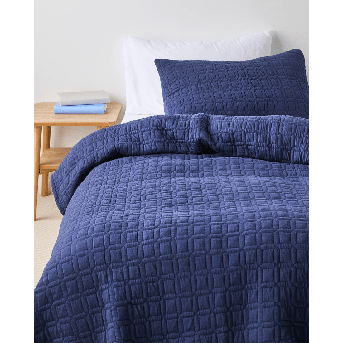 1 Target Ayden Cotton Quilted Coverlet Set - Sb/db
 - Queen Bed
 - Blue, 1 of 4