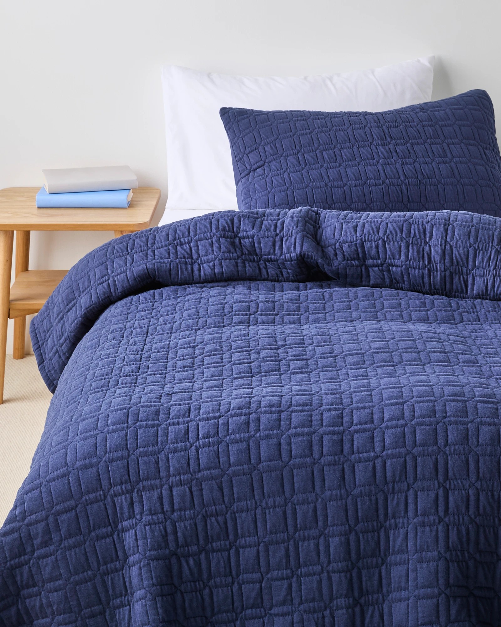 1 Target Ayden Cotton Quilted Coverlet Set - Sb/db
 - Queen Bed
 - Blue, 1 of 4