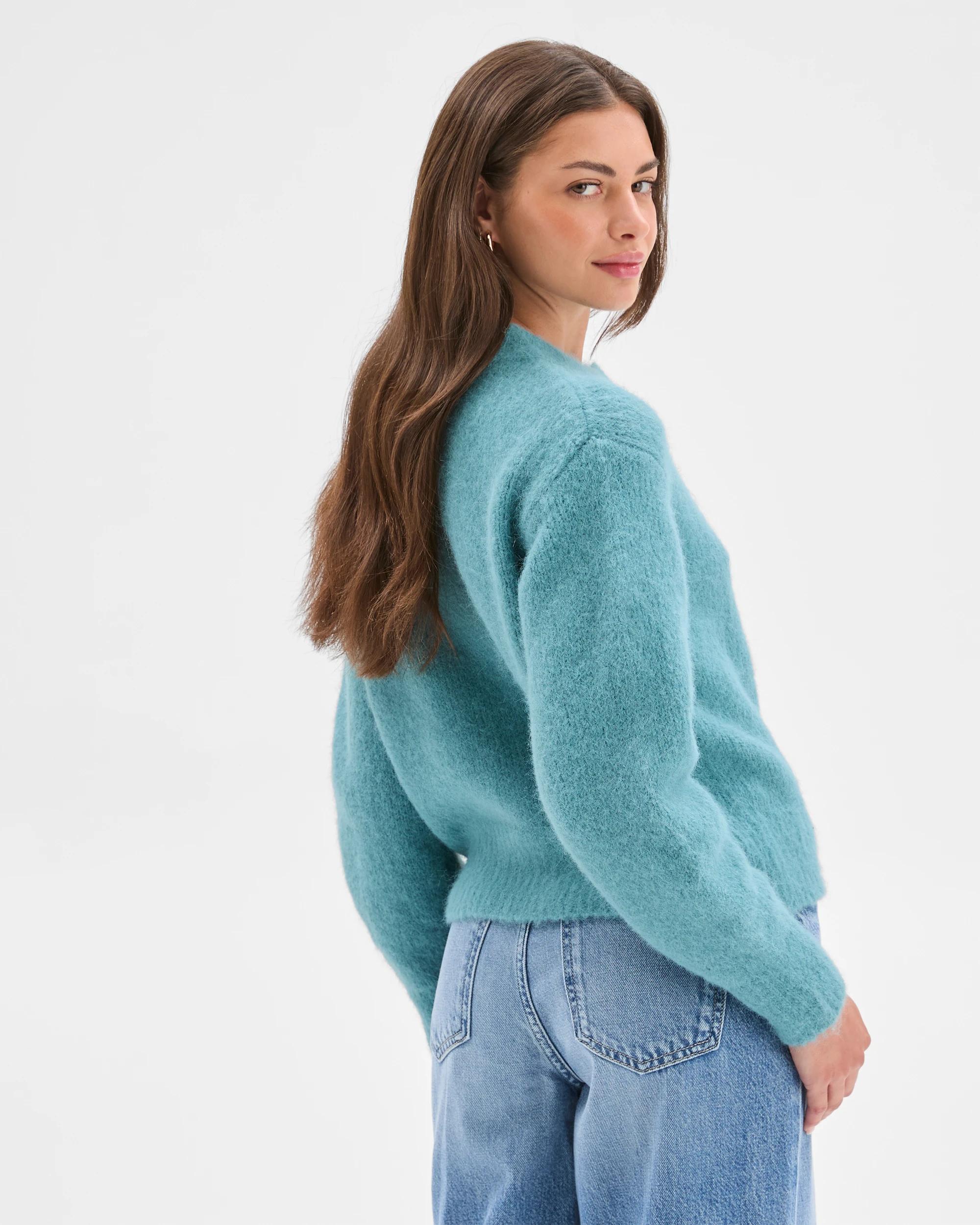 7 Target Petites Petites Plush Knit Cardigan ARCTIC BLUE, 7 of 7