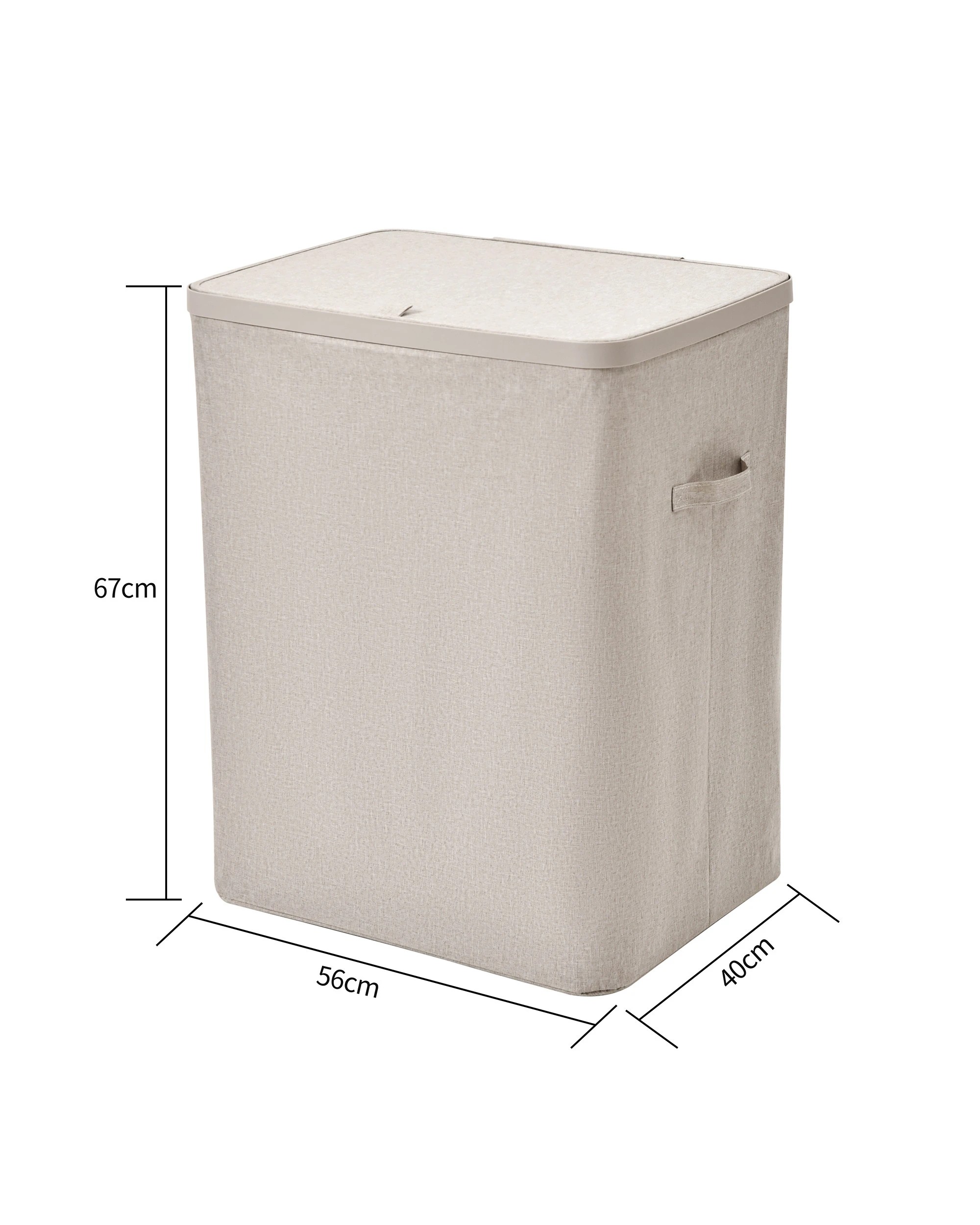 7 Sherwood Voyager 2-Section Laundry Hamper 100L Faux Linen 56x40x67cm - Natural, 7 of 8
