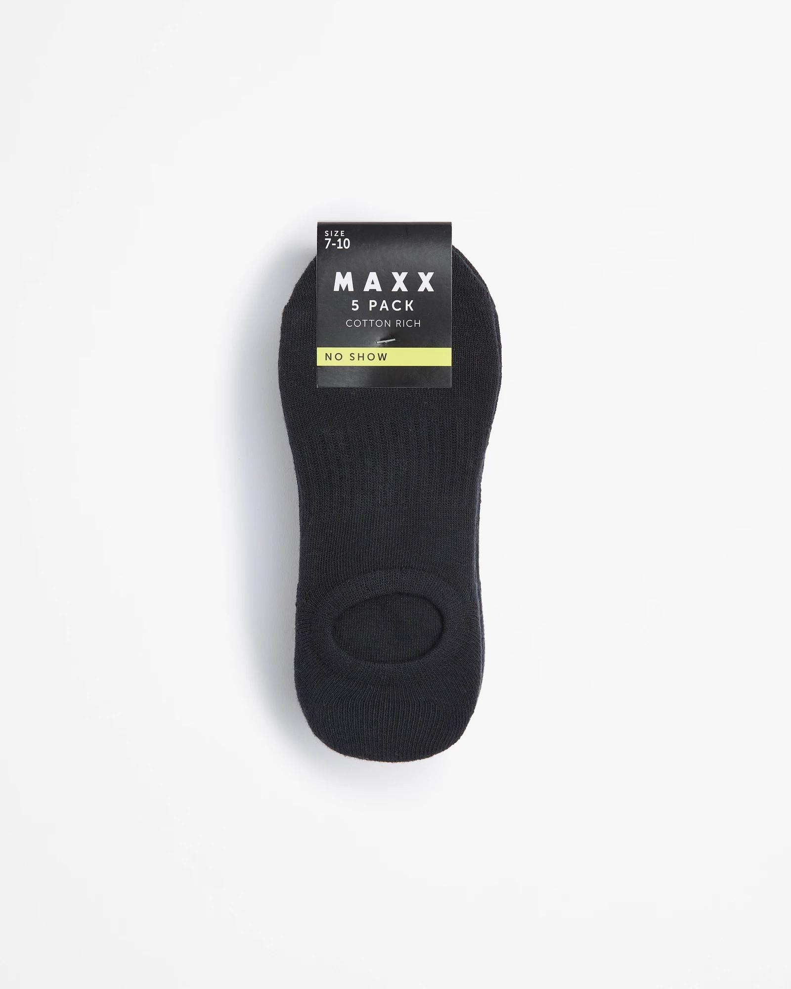 3 5 Pack No Show Socks - Maxx BLACK, 3 of 3