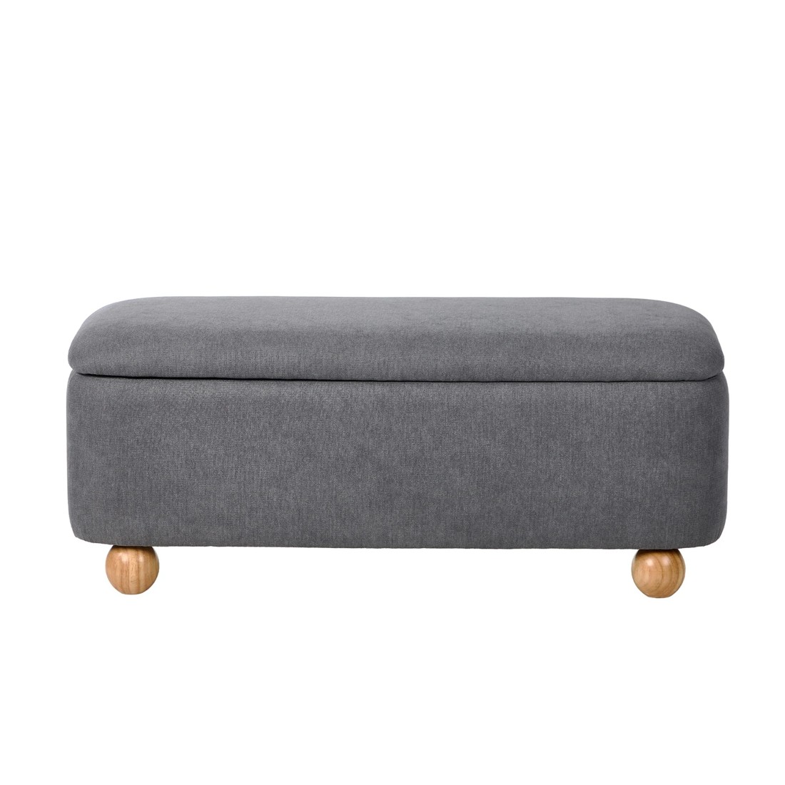 8 Oikiture Storage Ottoman Chest Ball Feet Linen - Grey, 8 of 10