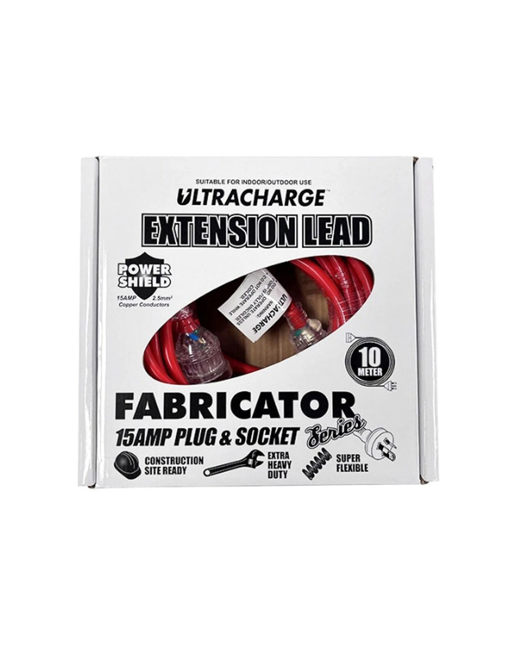 1 Ultracharge Extra Heavy Duty Contractor Welding Extension Lead Cable 10M - Red, 1 of 1