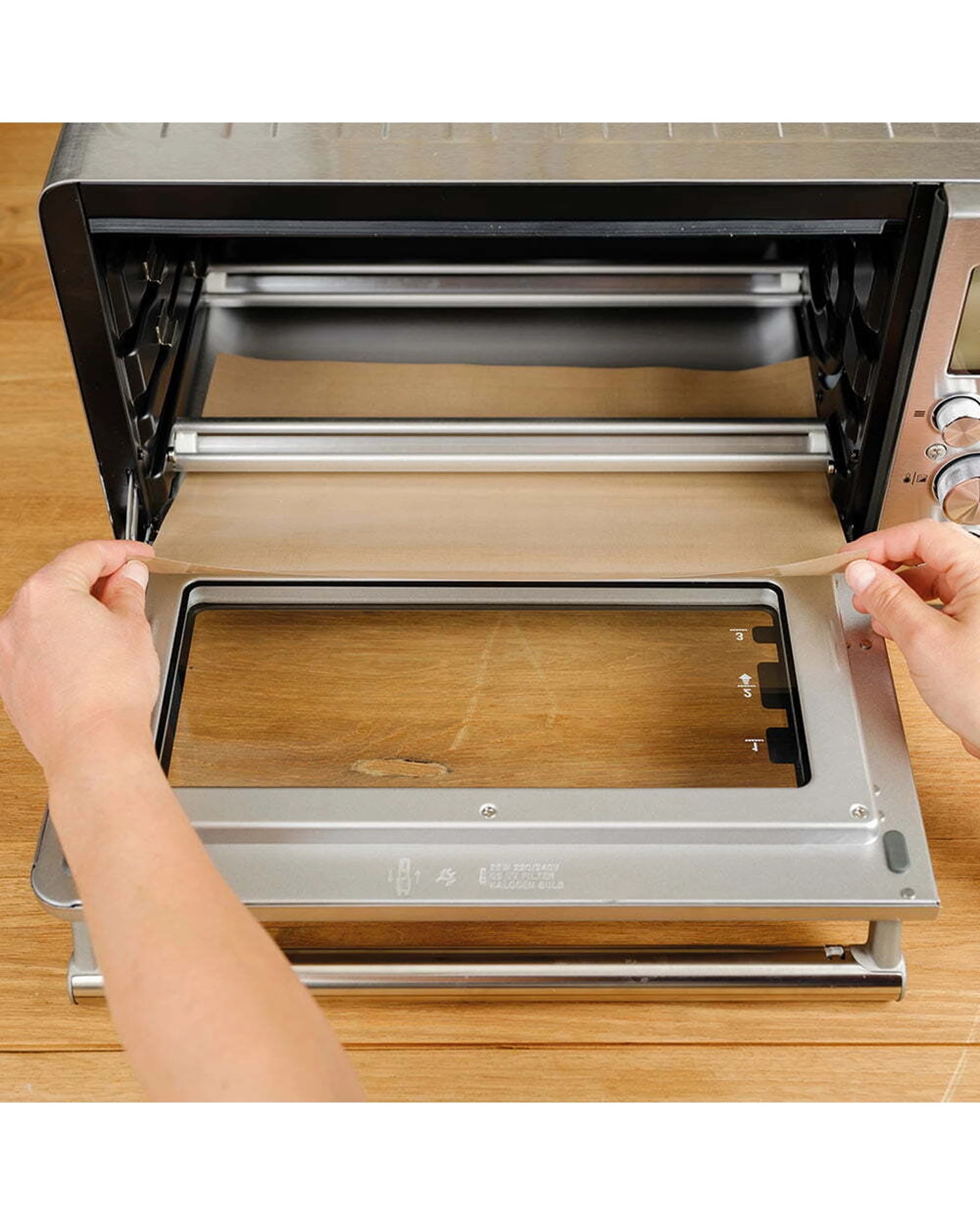 3 Nostik 2PC Reusable Rectangular Air Fryer Liner Set 31cm x 40cm Non-Stick - Beige, 3 of 5