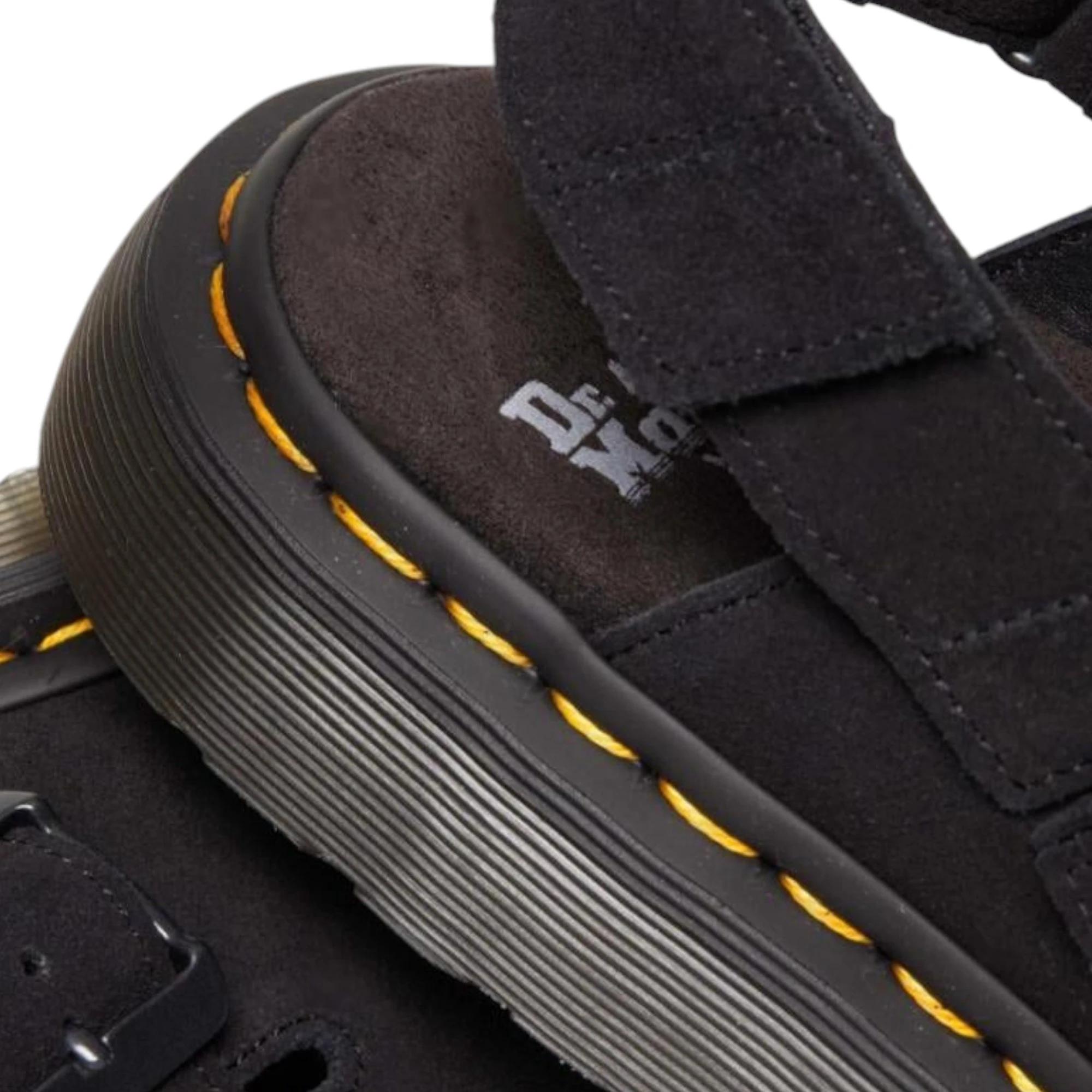 7 Dr. Martens Mens Jorge II Sandals Sling Back Shoes BLACK SUEDE, 7 of 8