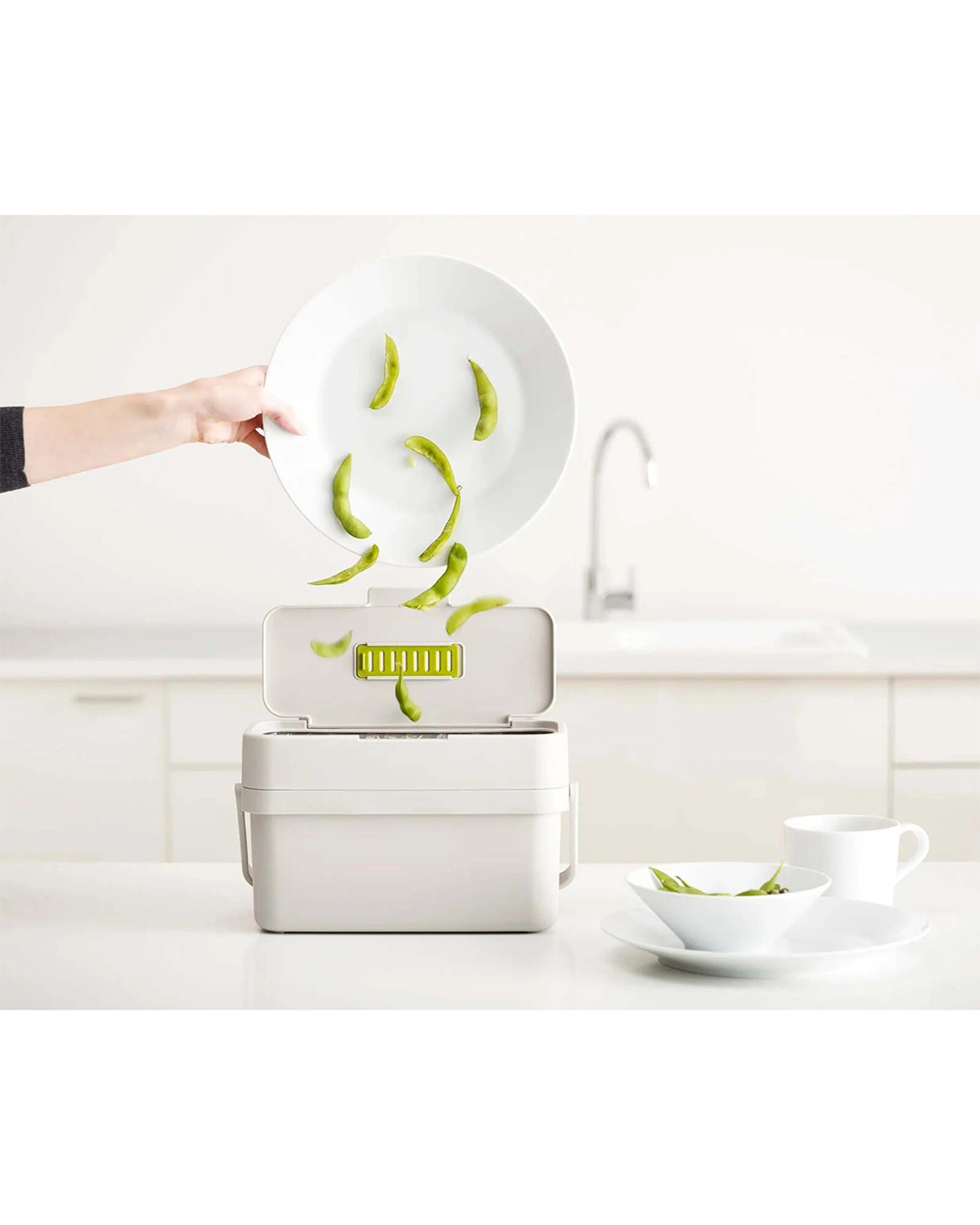 2 Joseph Joseph Compo 4L Food Waste Caddy Wide Aperture Adjustable Air Vent Stone - Grey, 2 of 6