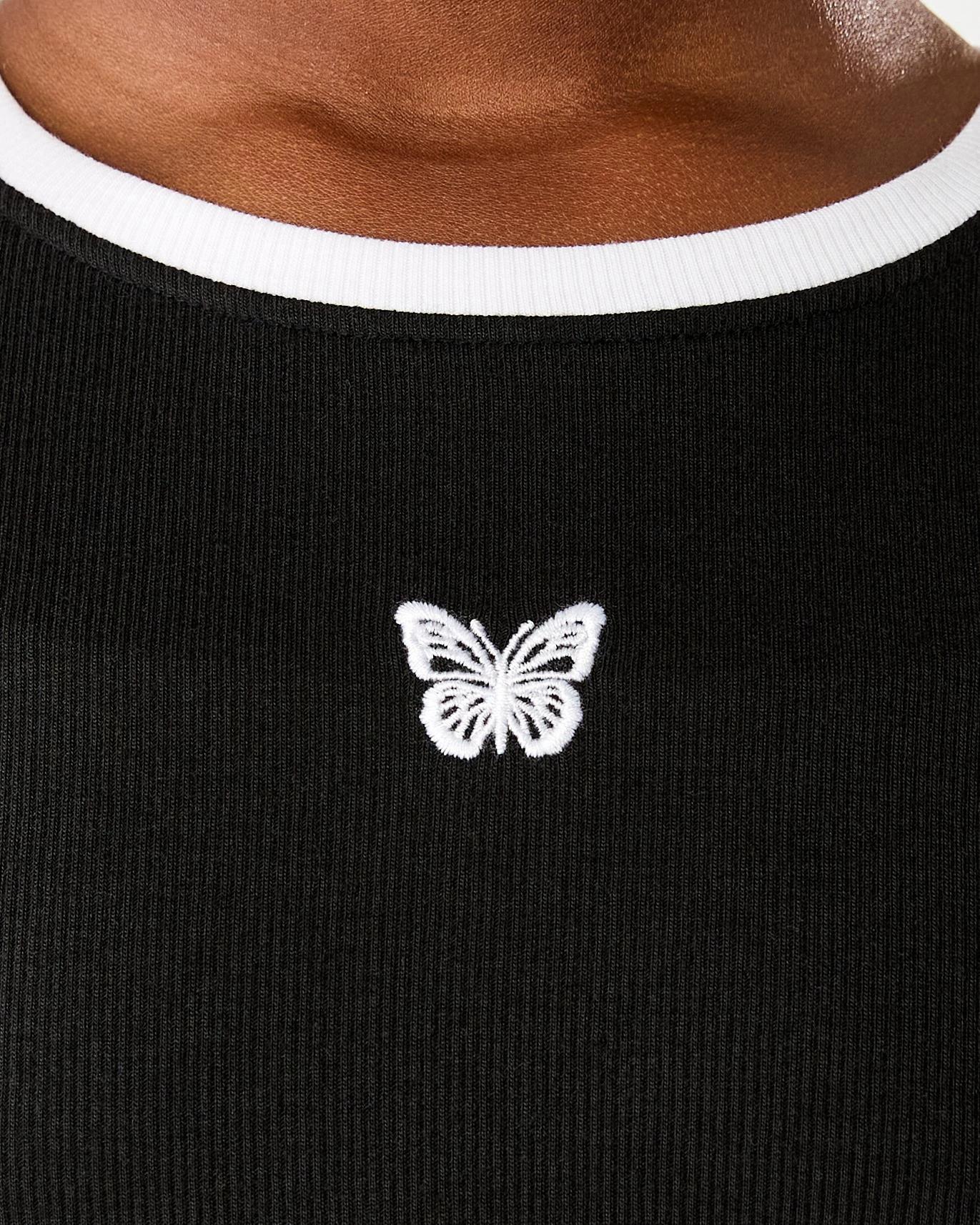 5 Short Sleeve Contrast Trim T-Shirt Blk Btrfy, 5 of 8