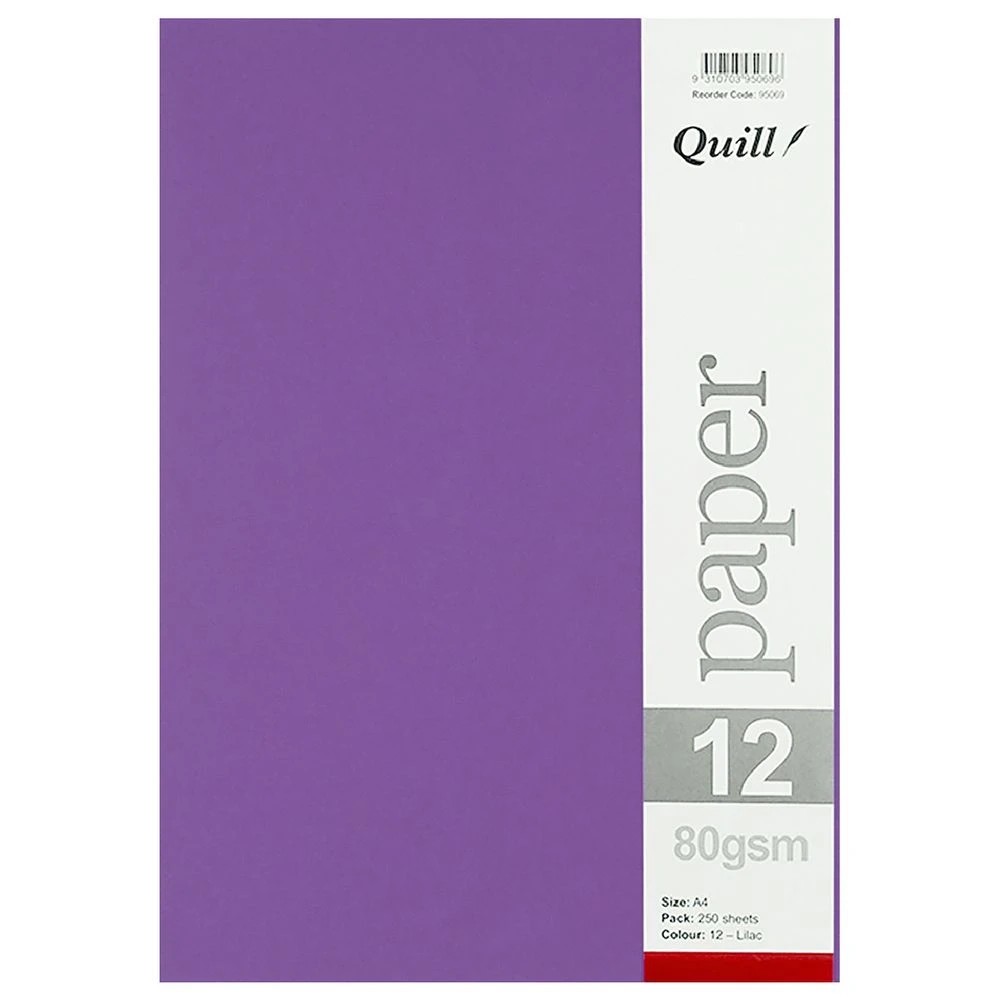 3 Quill A4 80gsm Paper Lilac 250 Pack, 3 of 3