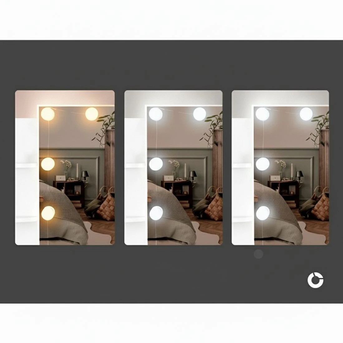 6 Artiss Dressing Table Set Stool 10 Led Bulbs - White, 6 of 8