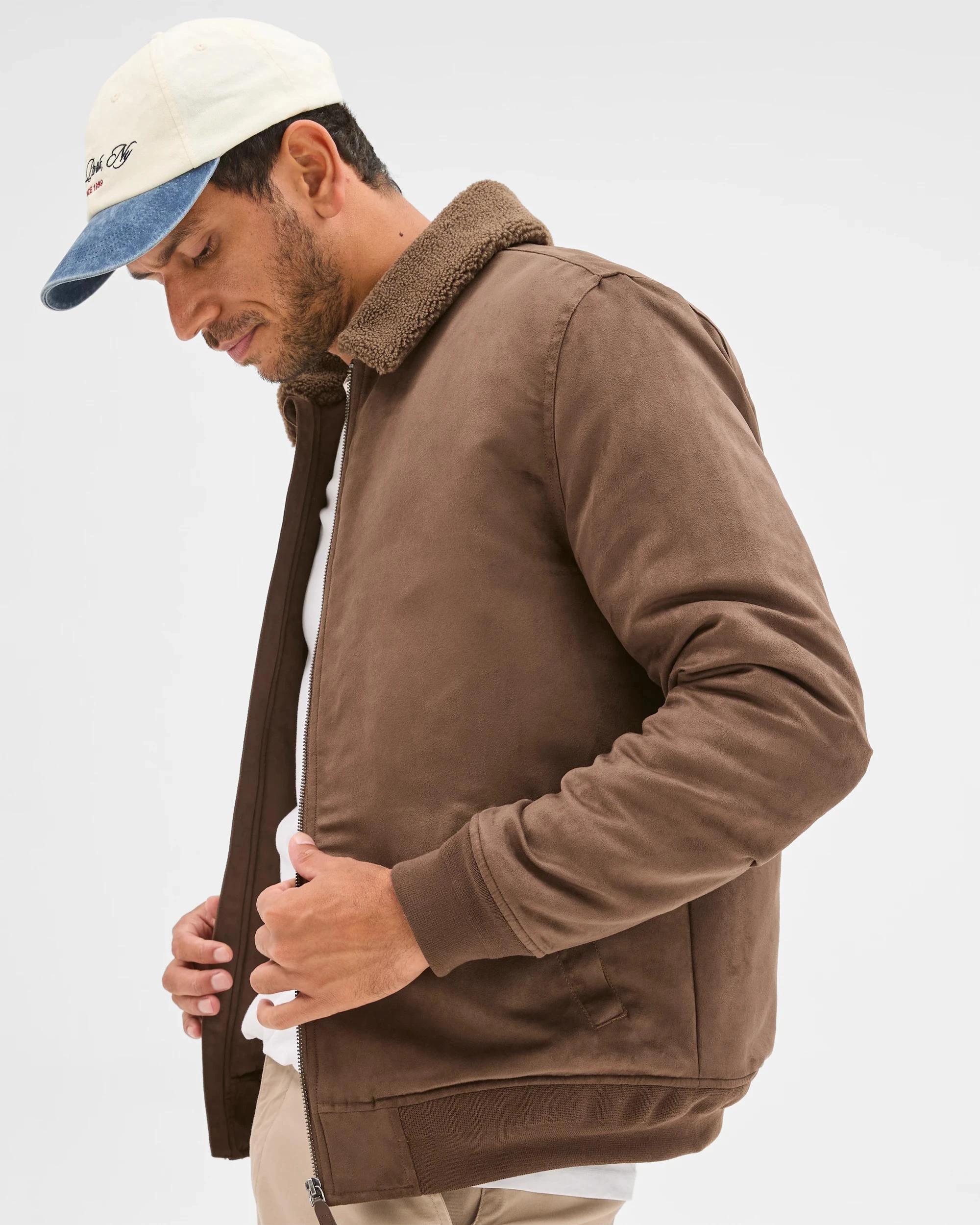 3 Target Man Faux Suede Jacket CHOCOLATE, 3 of 7