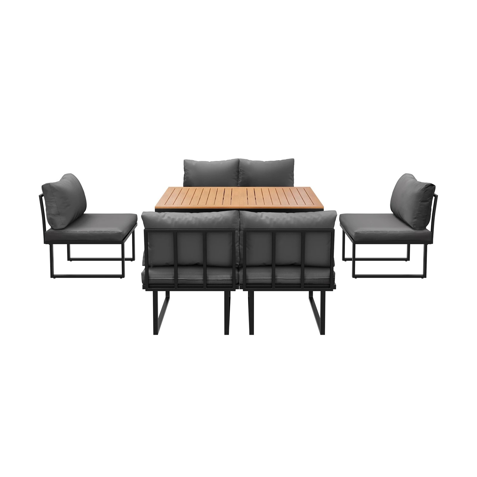 5 Livsip 6 Seater Outdoor Dining Sofa Set Lounge Furniture with Cushions - Multi, 5 of 8