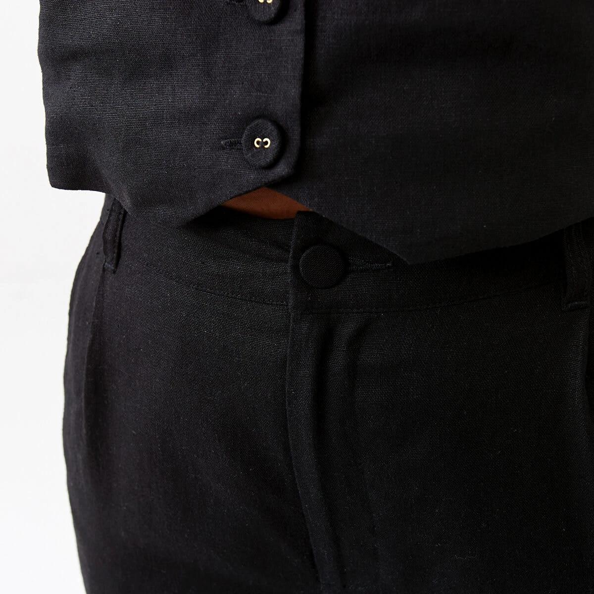 6 Smart Linen Blend Pants Black, 6 of 6