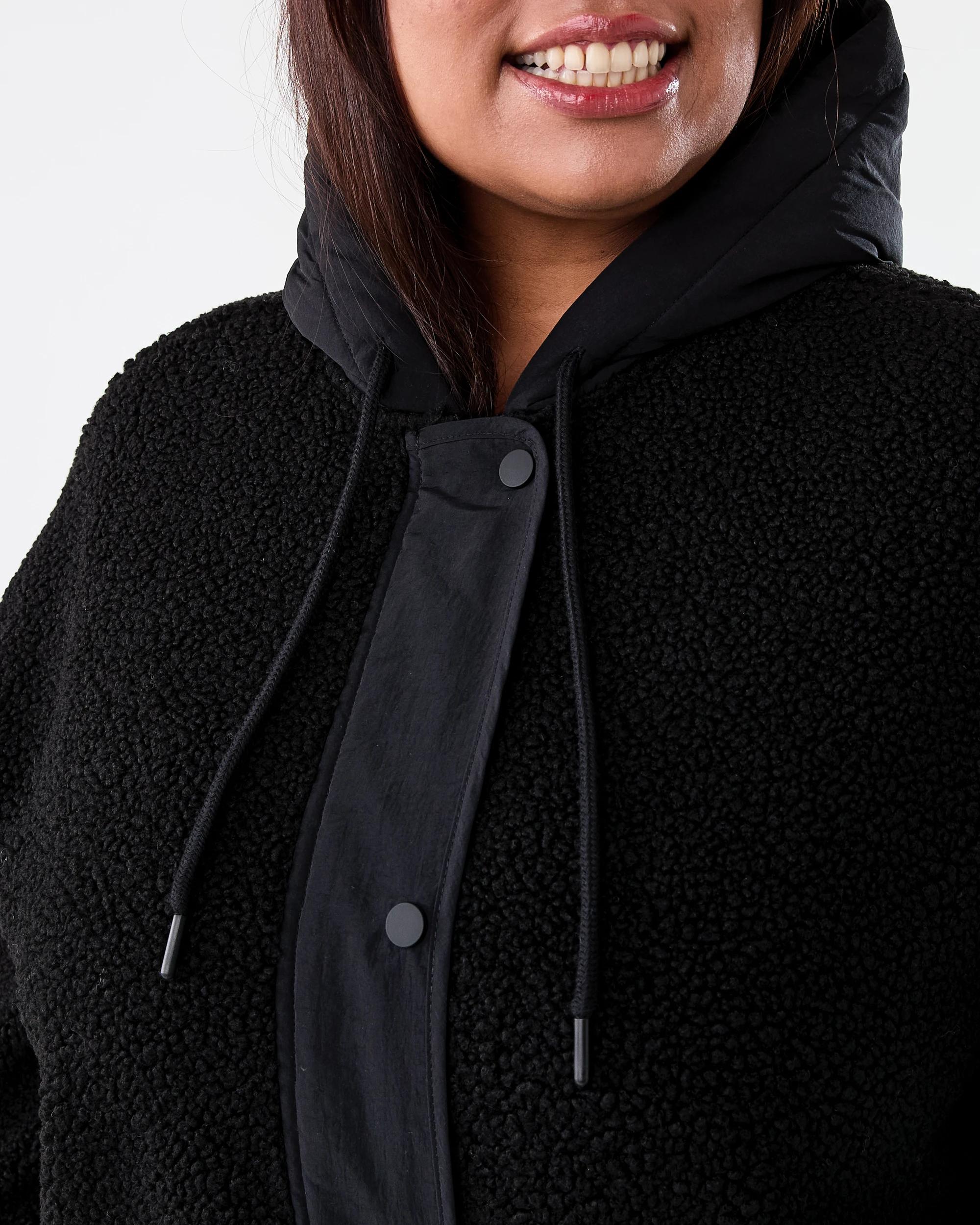 5 Curve Sherpa Jacket Black, 5 of 7