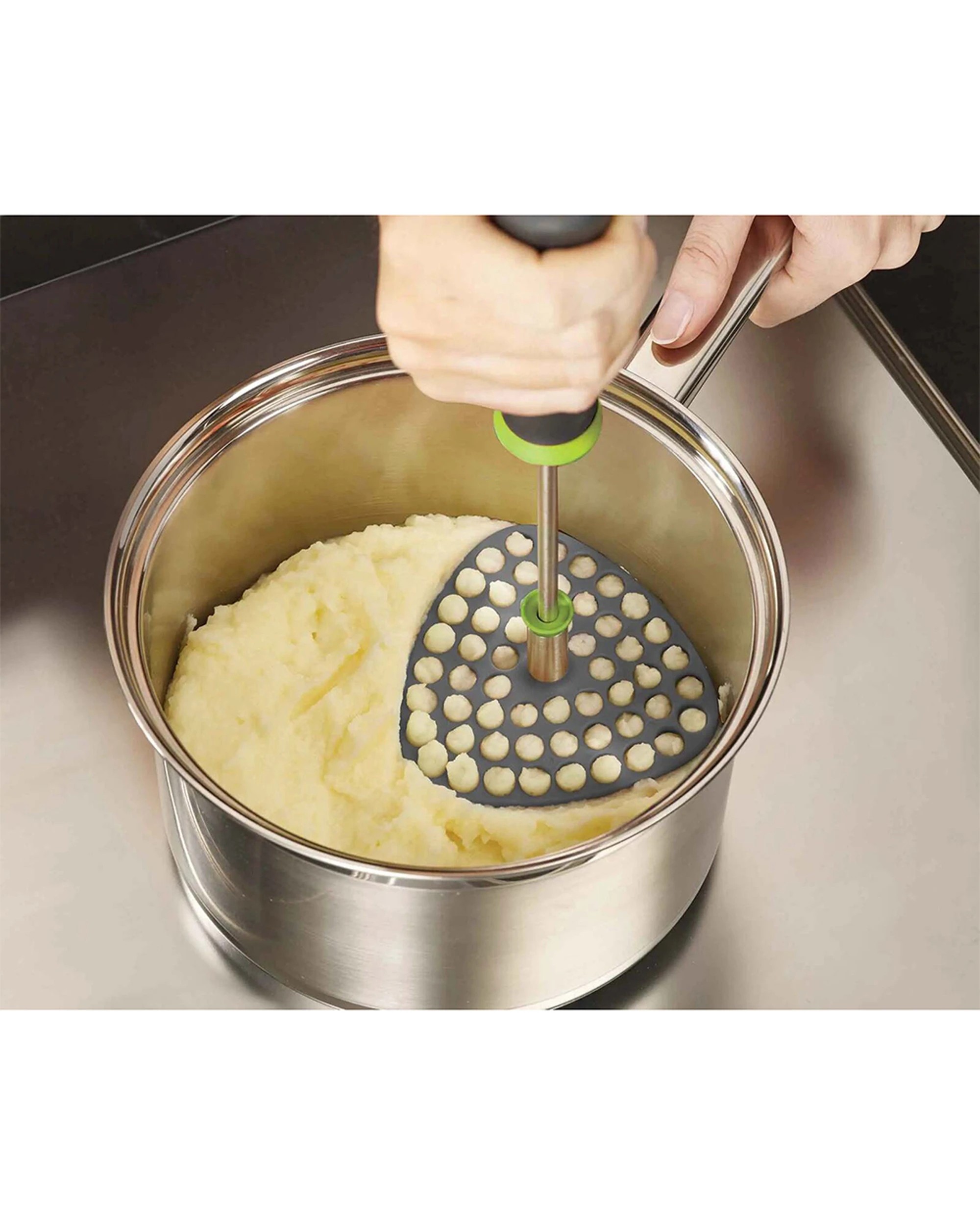 2 Joseph Joseph Delta 30.5cm Folding Potato Masher Durable Nylon Plate - Multi, 2 of 4