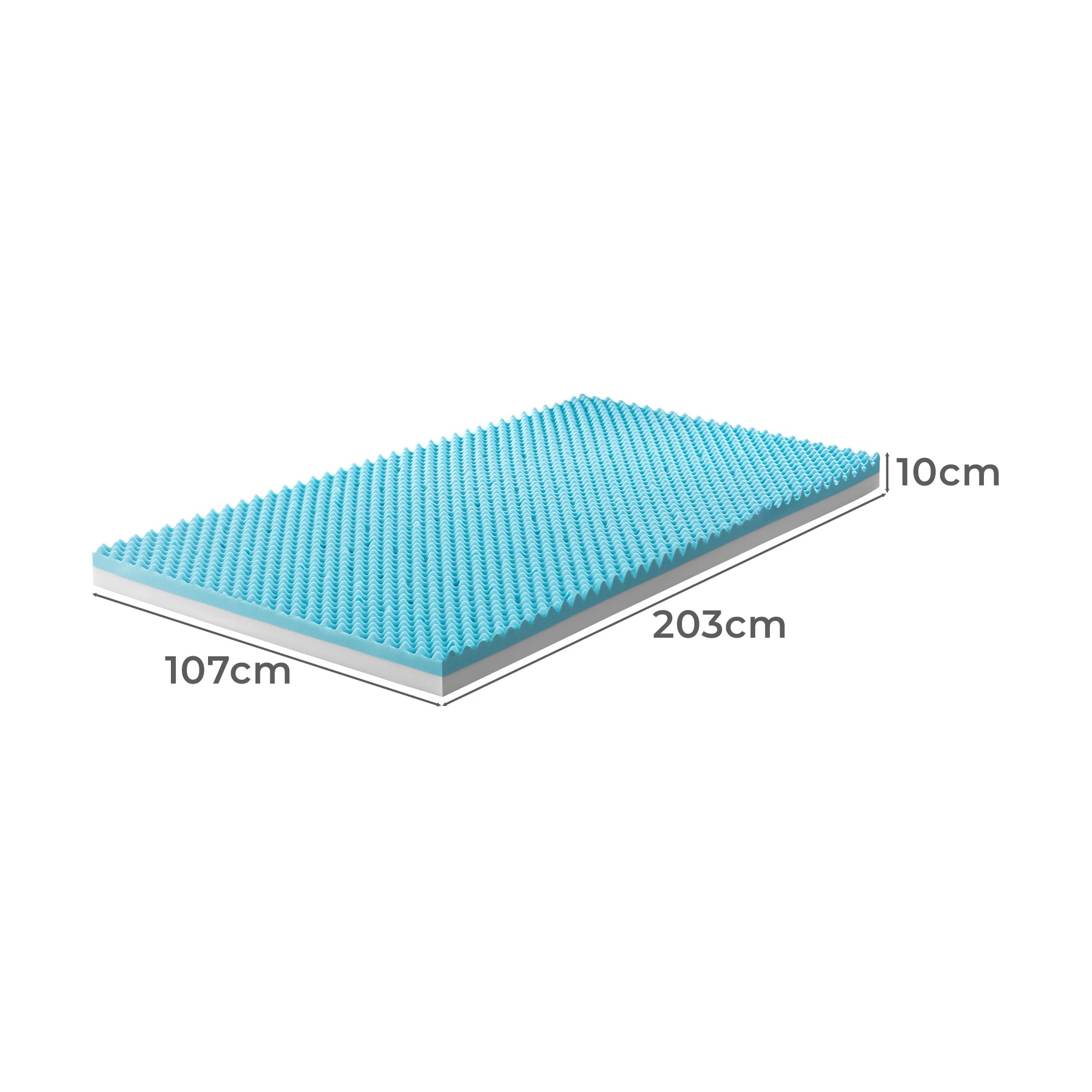 2 Bedra Bedding King Single Memory Foam Mattress Topper Reversible Mat 10cm - Multi, 2 of 7