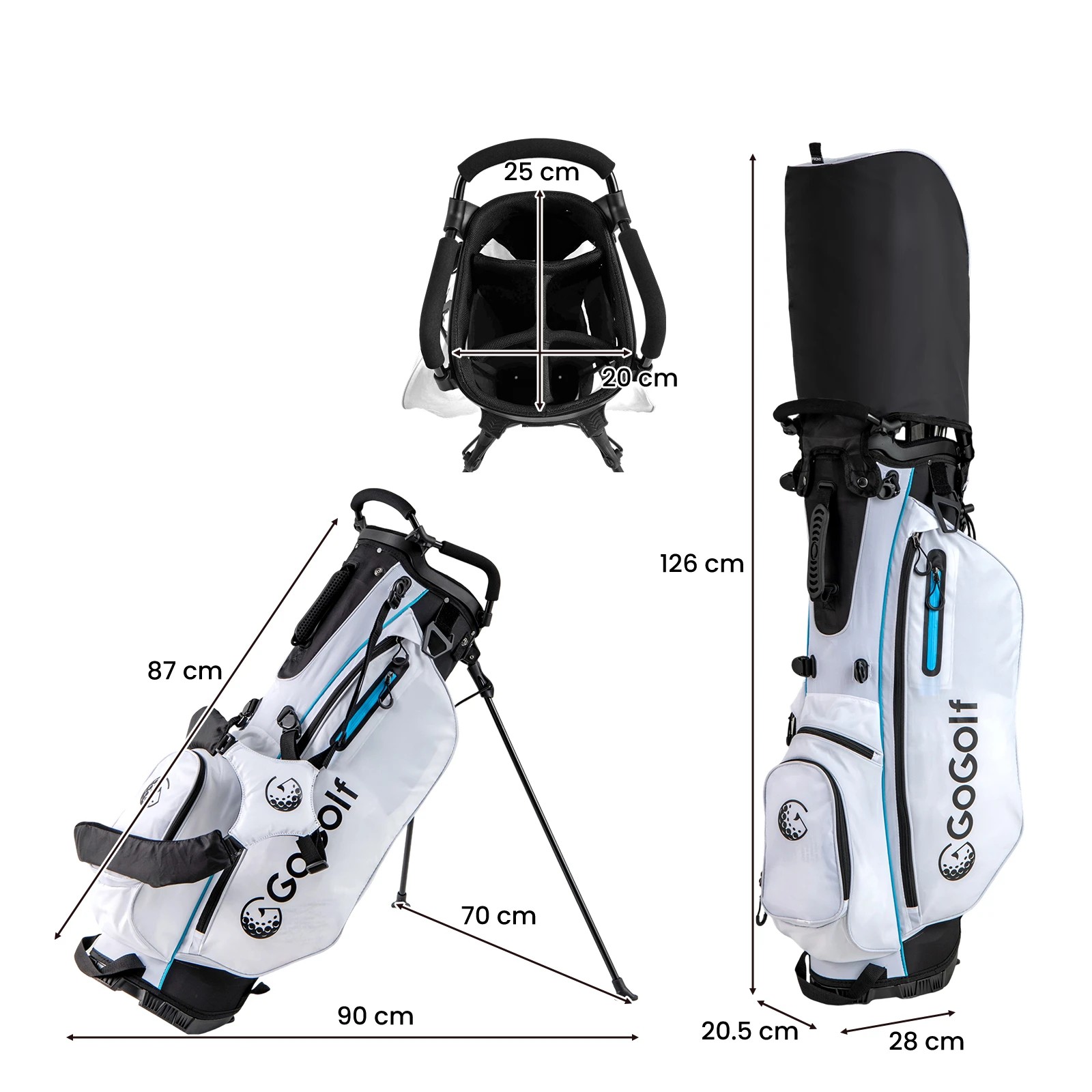 8 Costway Men's 15 Piece Portable Complete Golf Club Set w/Stand Bag Driver & Putter, 8 of 8