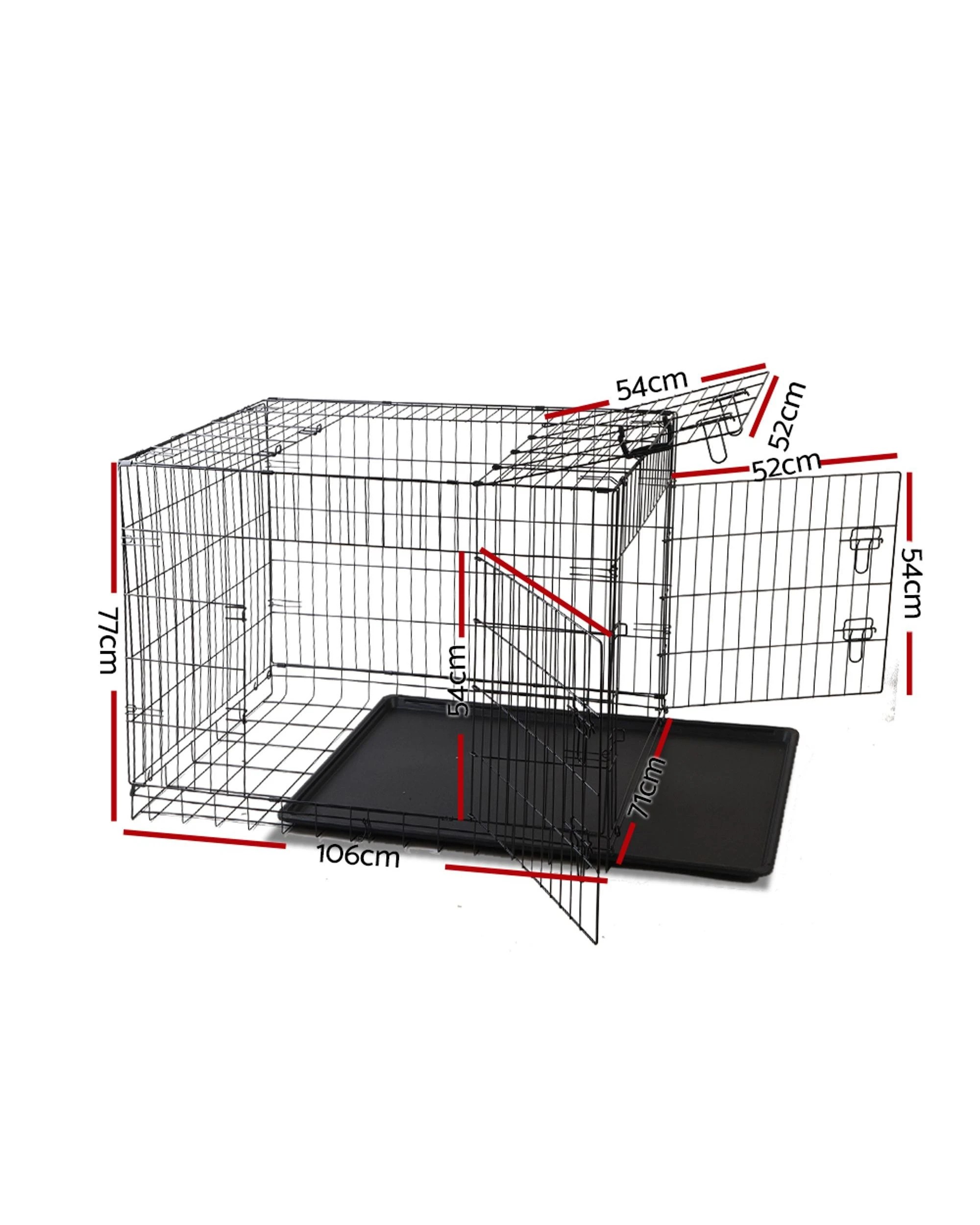 2 I.pet 42" Dog Cage Crate Large Kennel 3 Doors
 - Black, 2 of 3