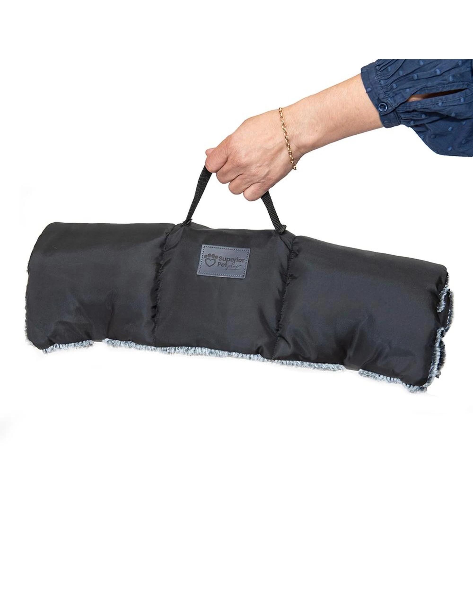 4 Superior Pet Goods Rollup Pet Dog Travel Mat Artic Faux Fur Medium, 4 of 9