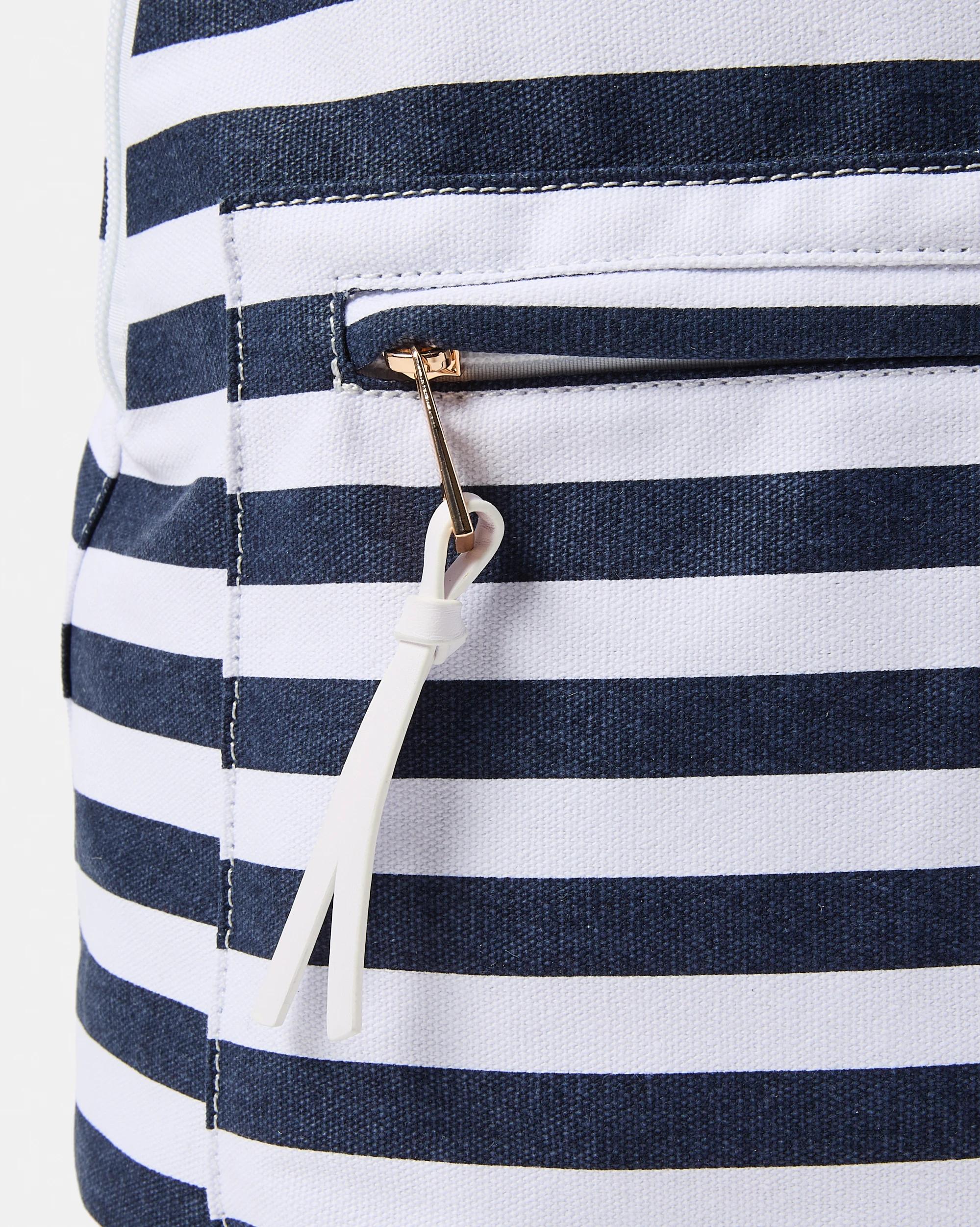 4 Canvas Backpack Navy Strp, 4 of 5