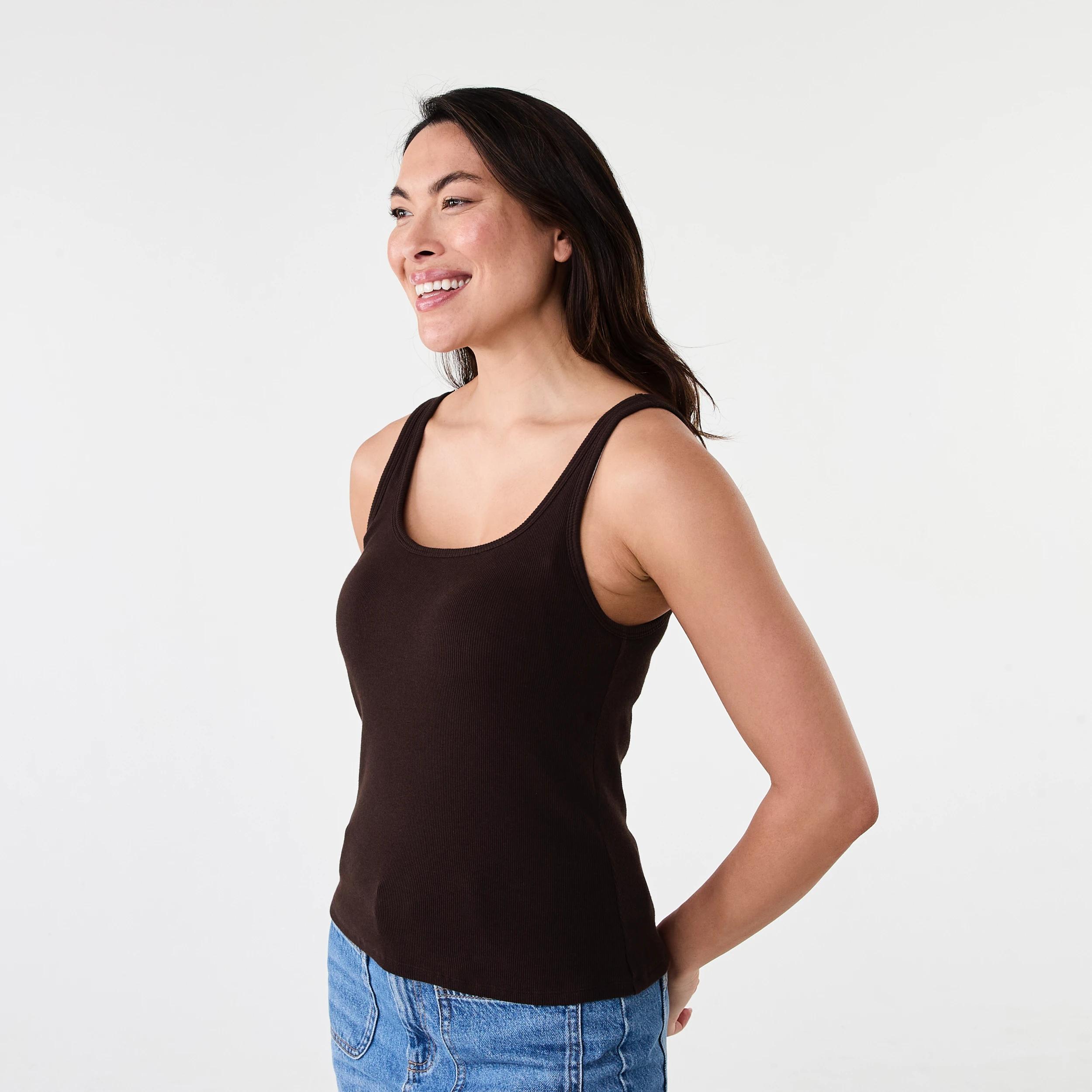 2 Sleeveless Shelf Bra Cami Choc Plum, 2 of 5