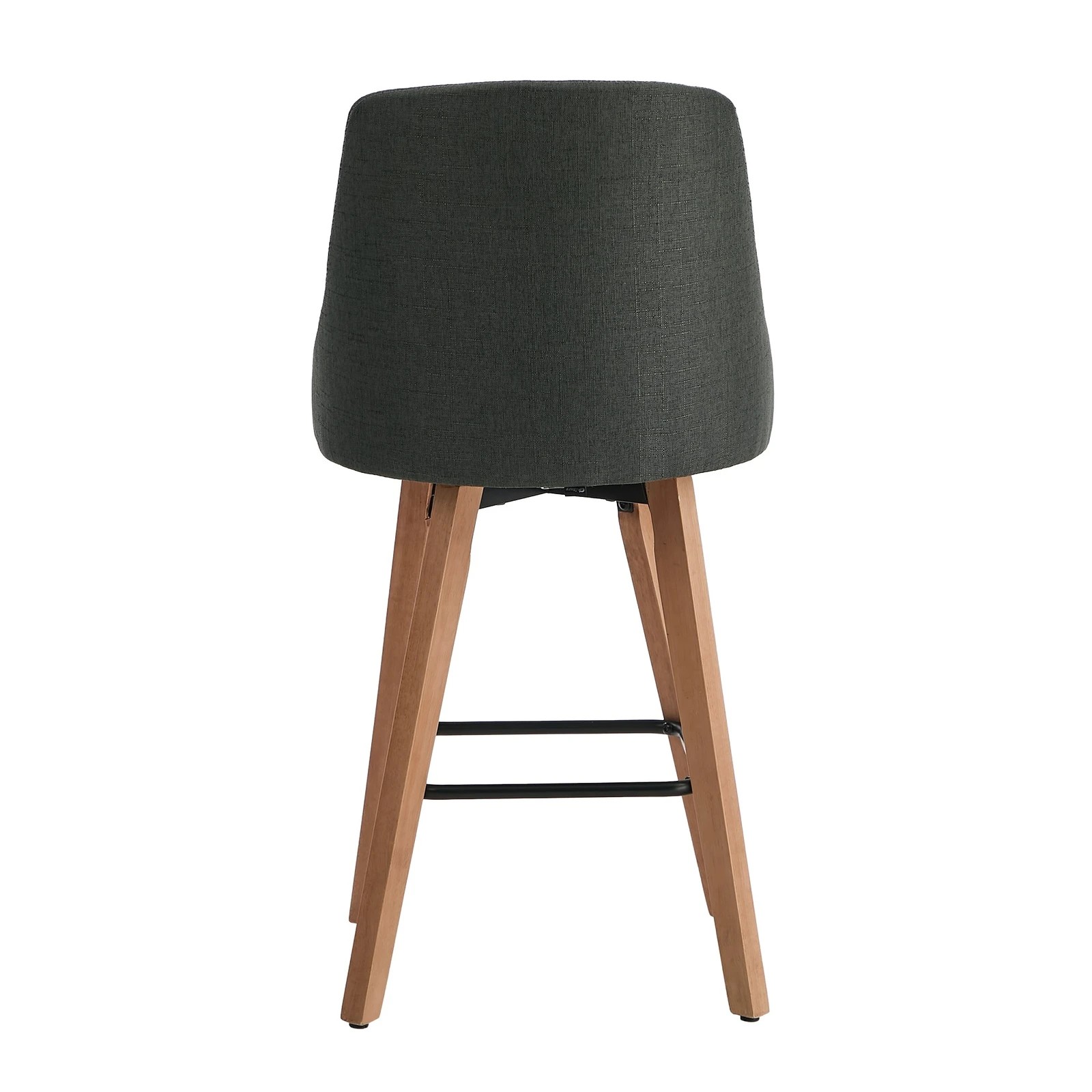 8 Oikiture 4x Bar Stools Swivel Wooden - Grey, 8 of 8