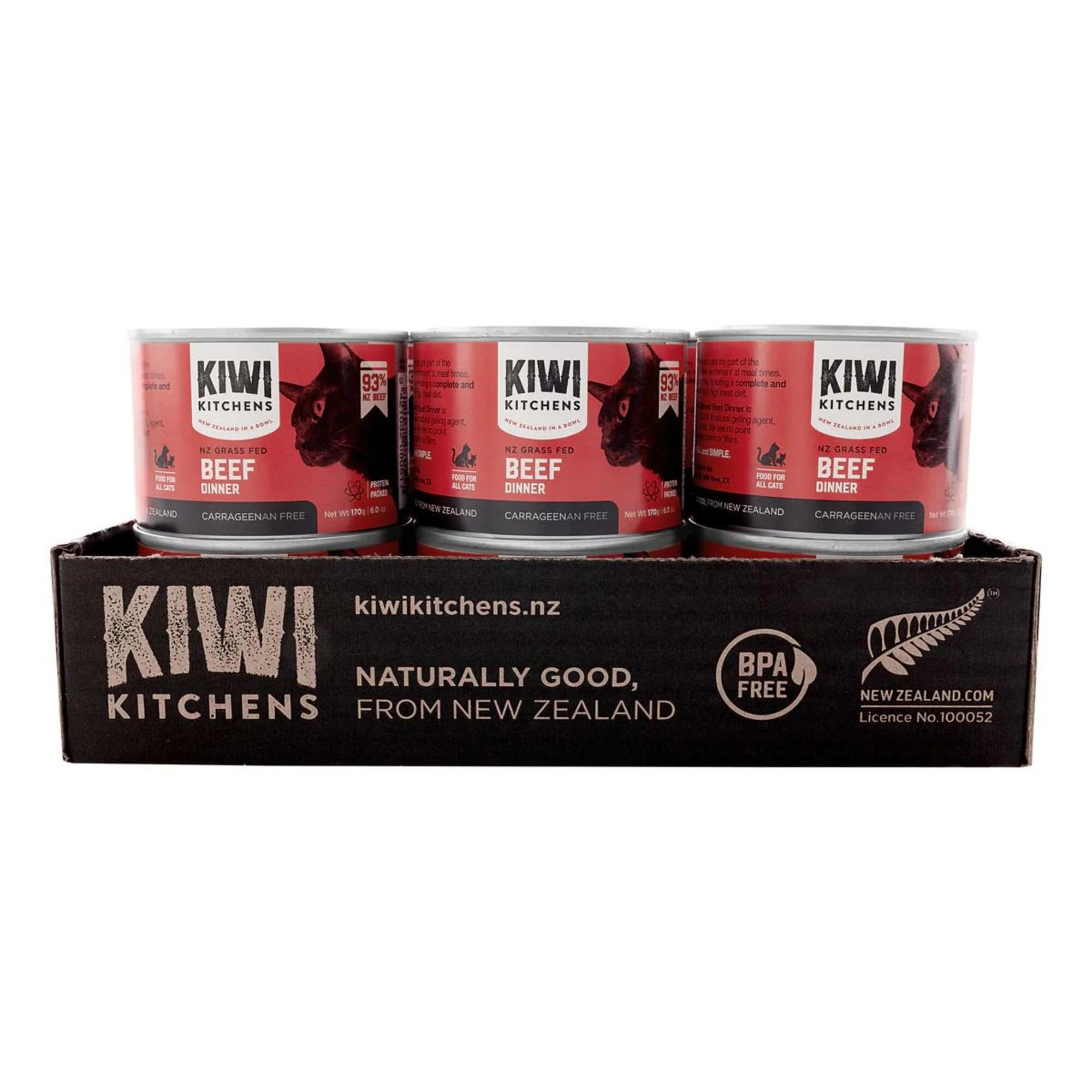1 Kiwi Kitchens Cat Beef 170g 18pk, 1 of 2