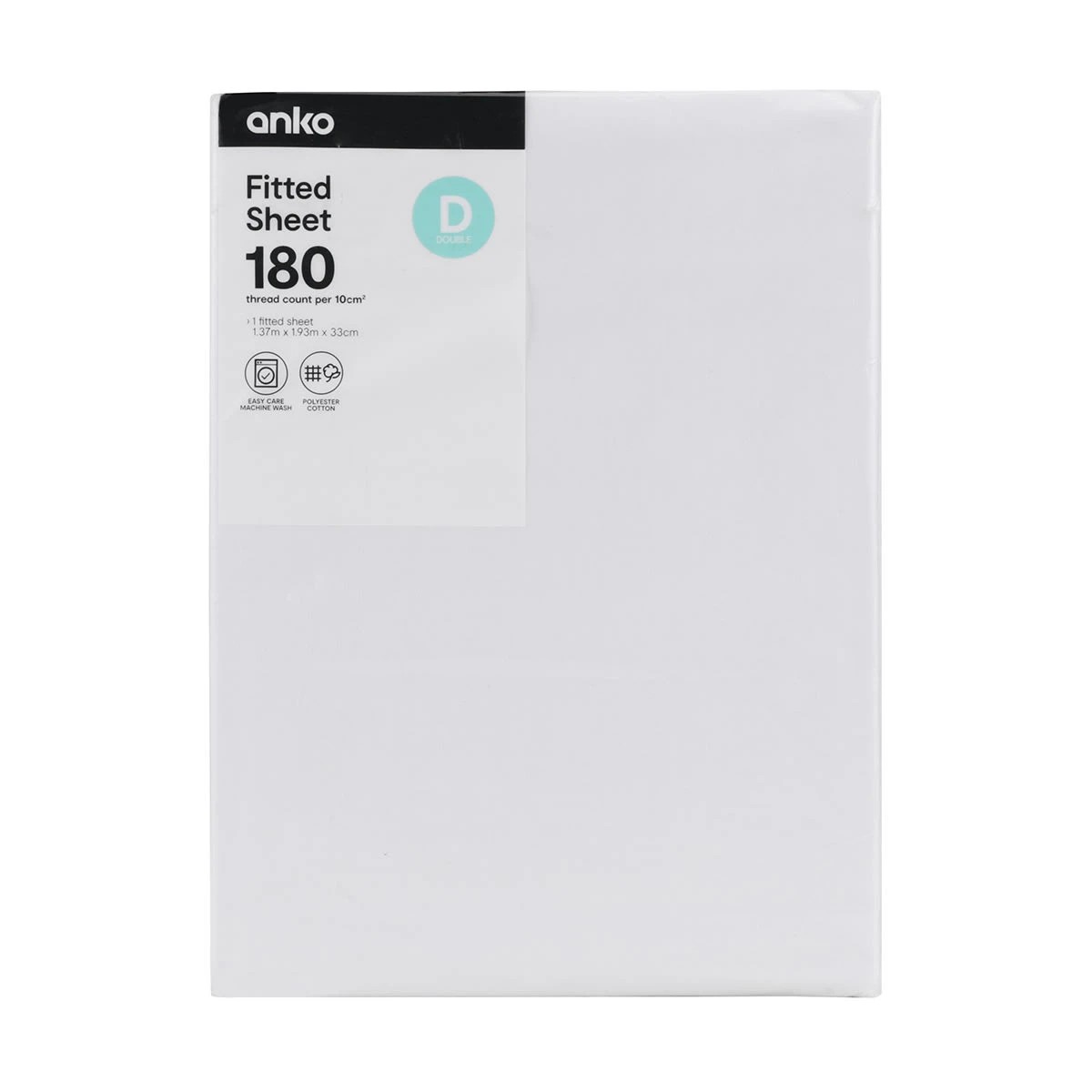 3 180 Thread Count Fitted Sheet - Double Bed, White, 3 of 3