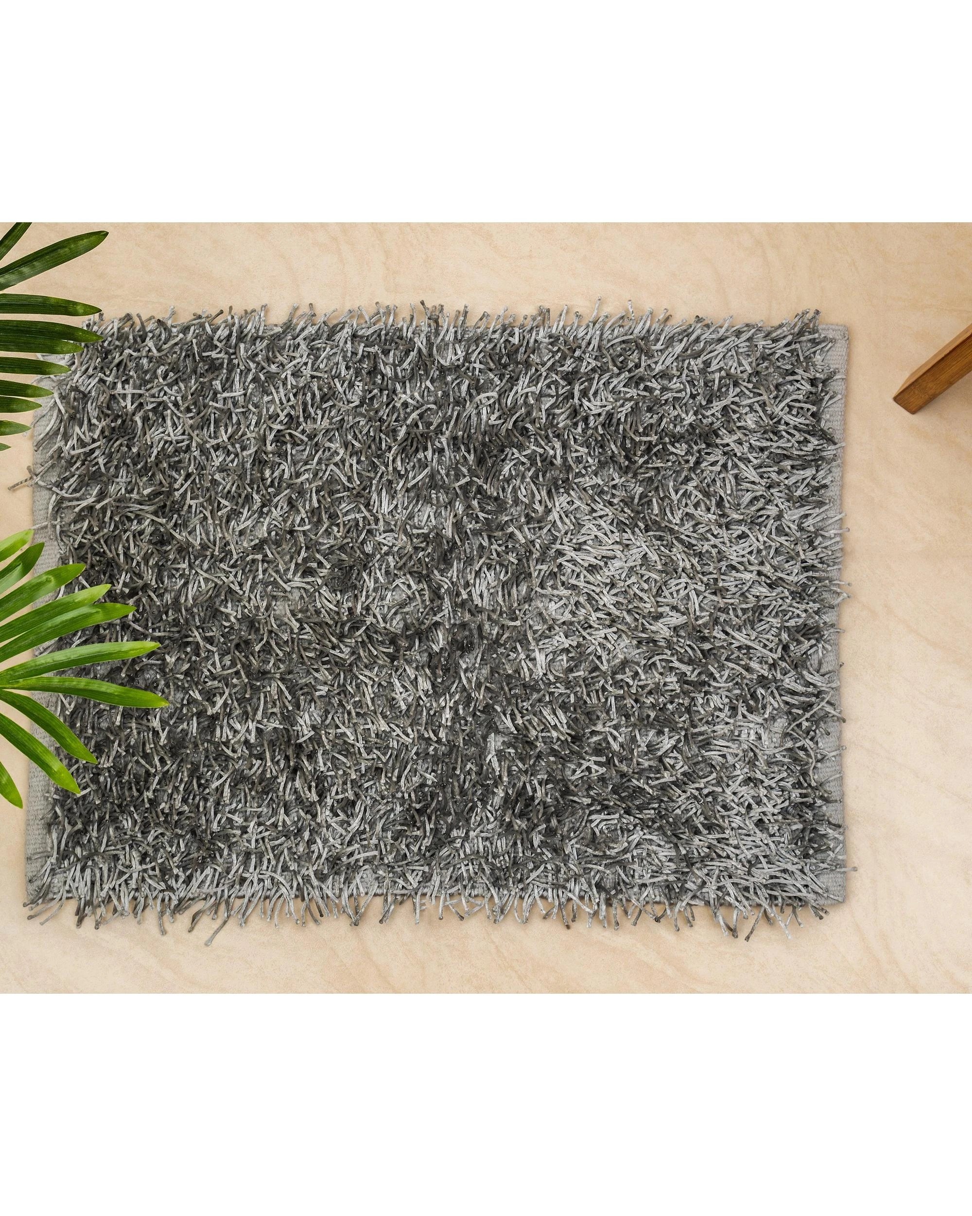 2 La Grace Home Luxury High Pile Soft Non Slip Bath Mat - Silver, 2 of 6