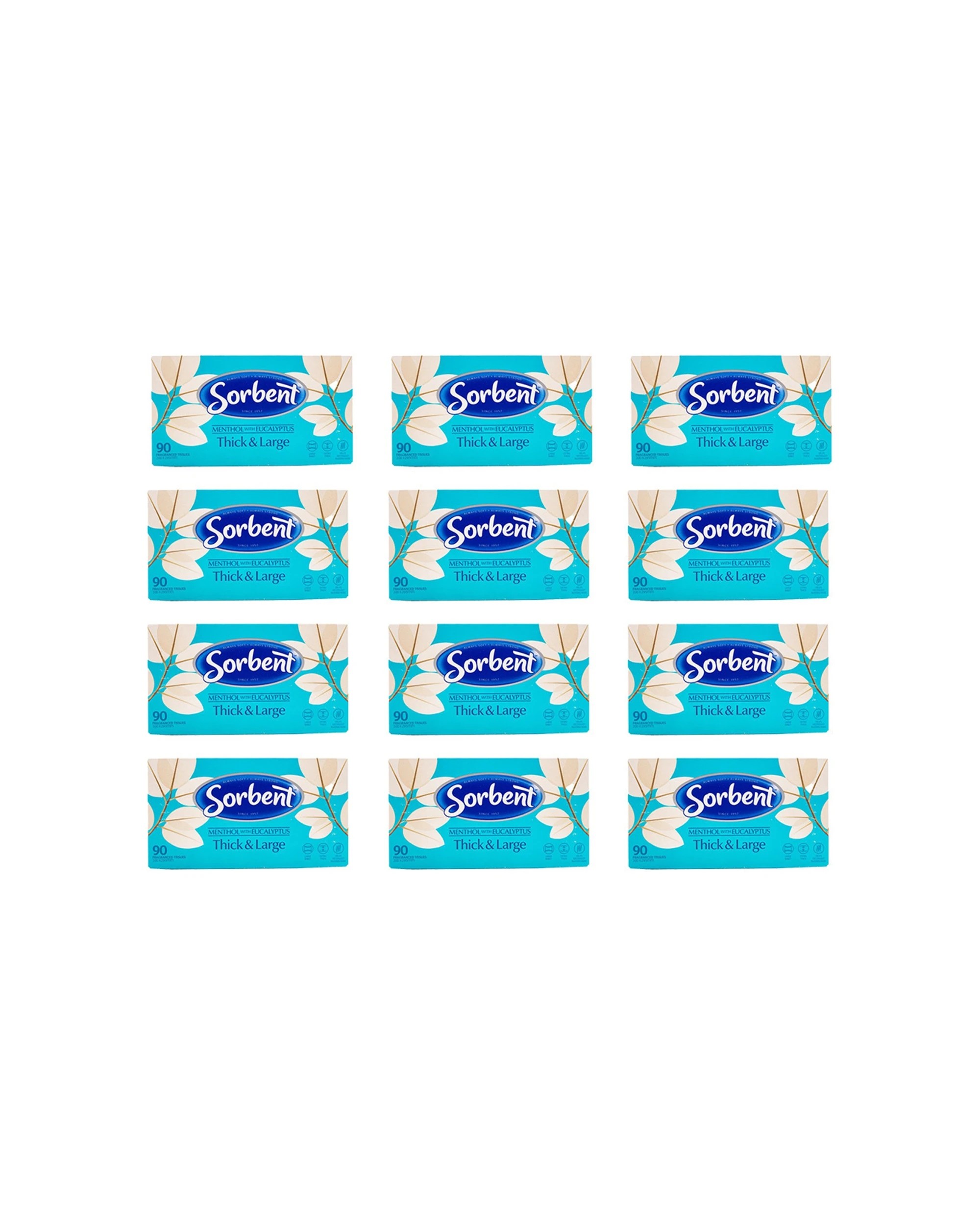 1 Sorbent 1080pc Facial Tissues Thick Large Menthol Eucalyptus Scent - Multi, 1 of 3