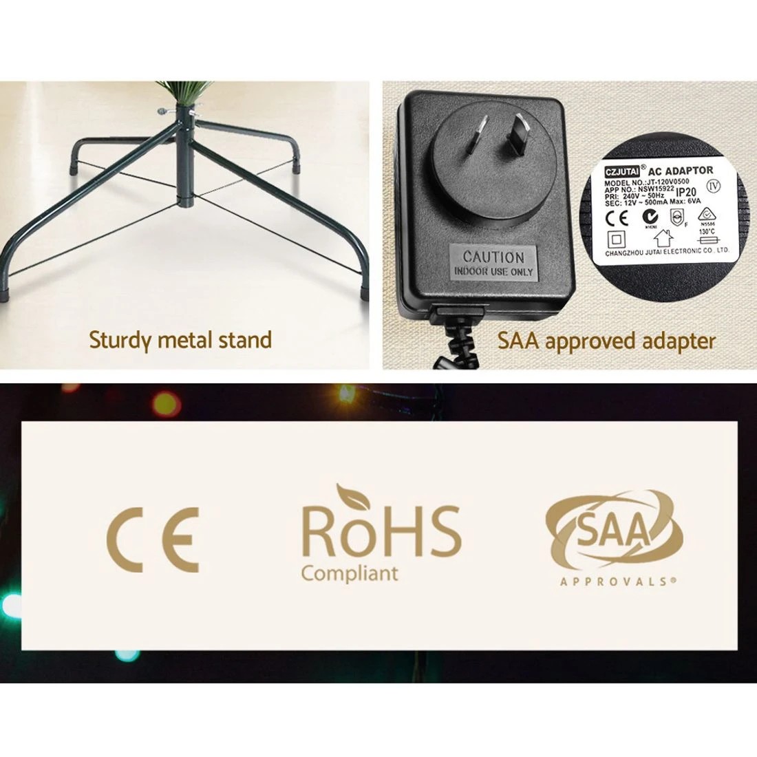 6 Jingle Jollys 1.8m Christmas Tree Optic Fibre Led Xmas Tree Durable Space Saving Modern Decor Easy Assembly
 - green, 6 of 8