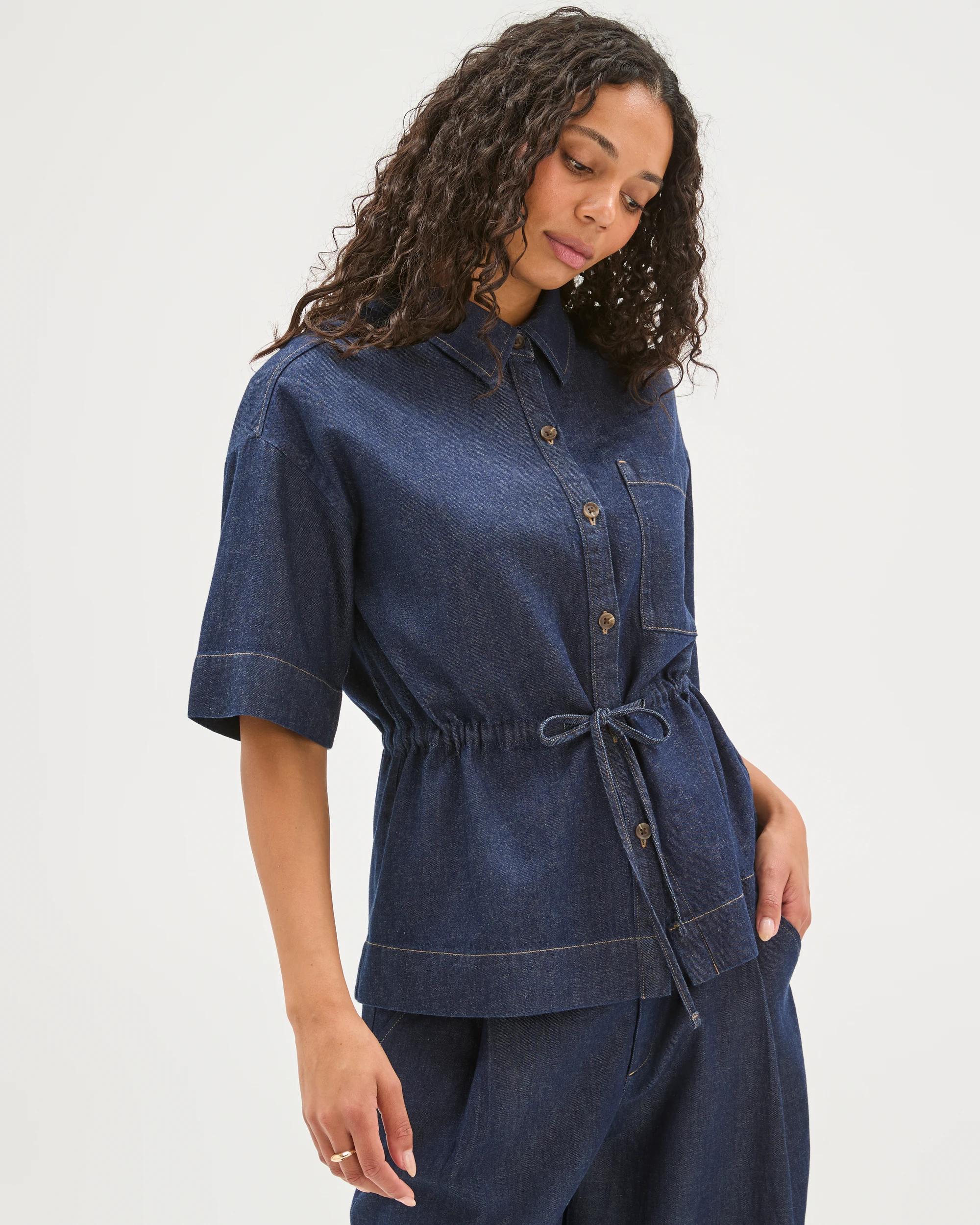2 Target Denim Linen Denim Shirt RINSE, 2 of 8