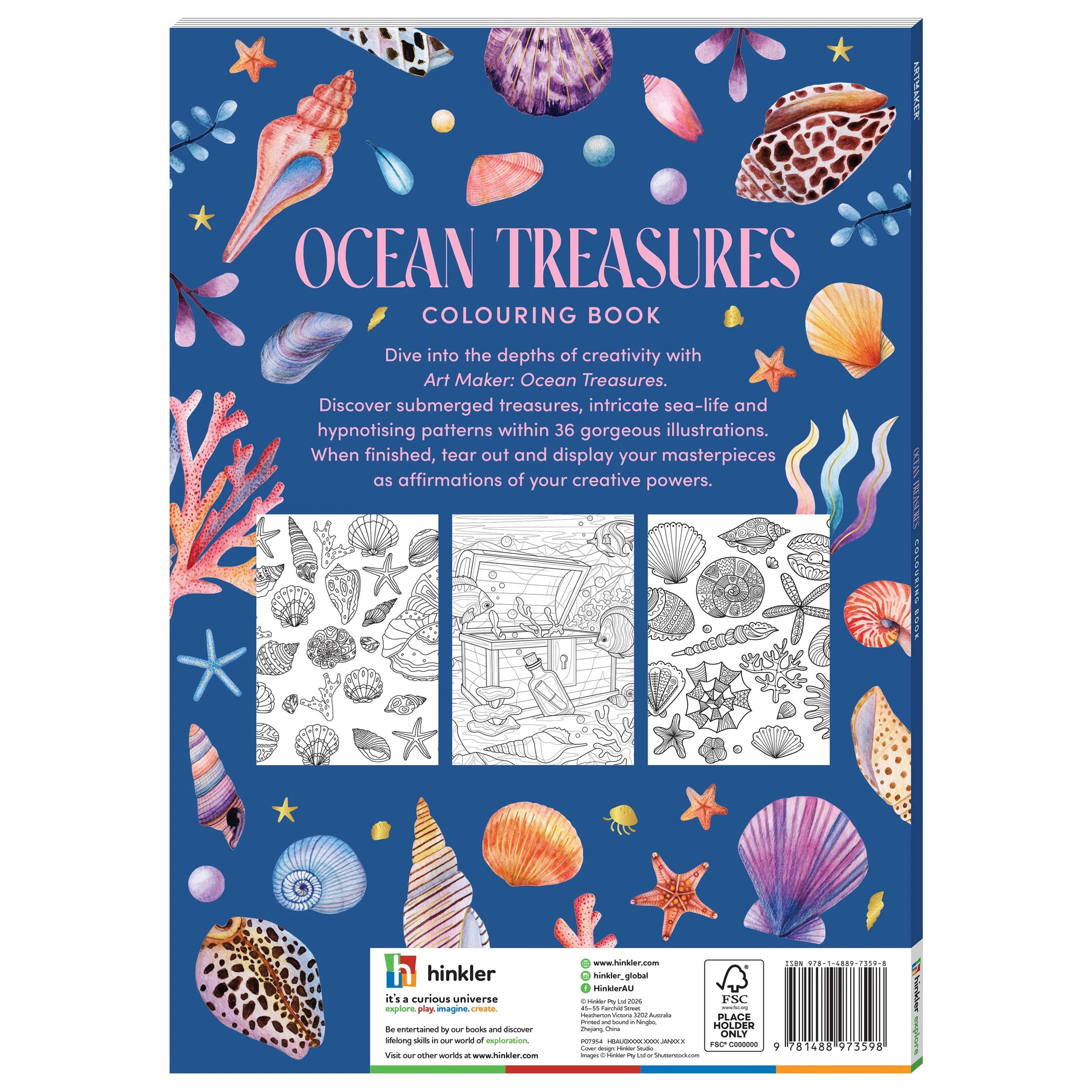 2 Art Maker Ocean Treasures Colouring Book, 2 of 5
